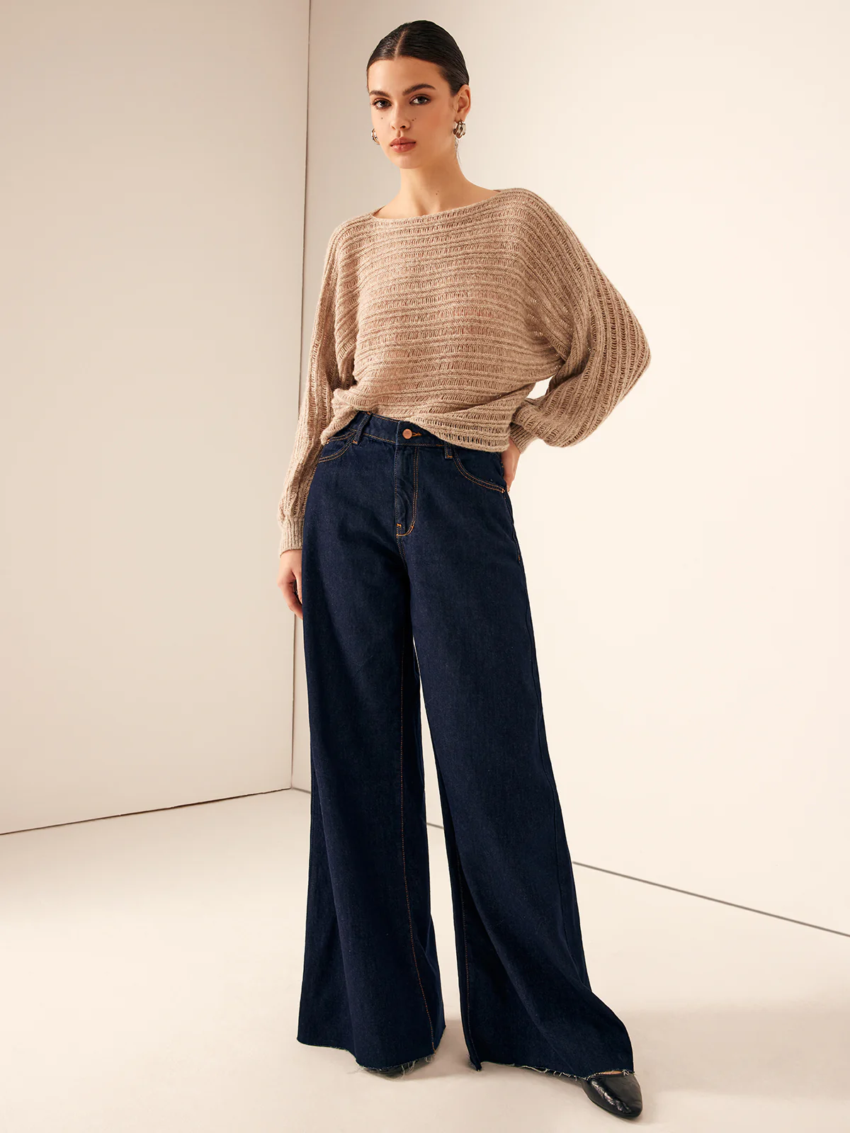 Oversized Striped Soft Sweater - Image 3
