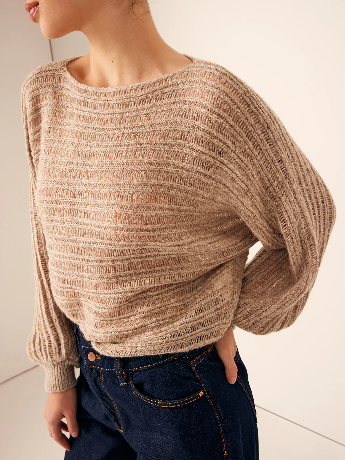 Oversized Striped Soft Sweater - Image 5