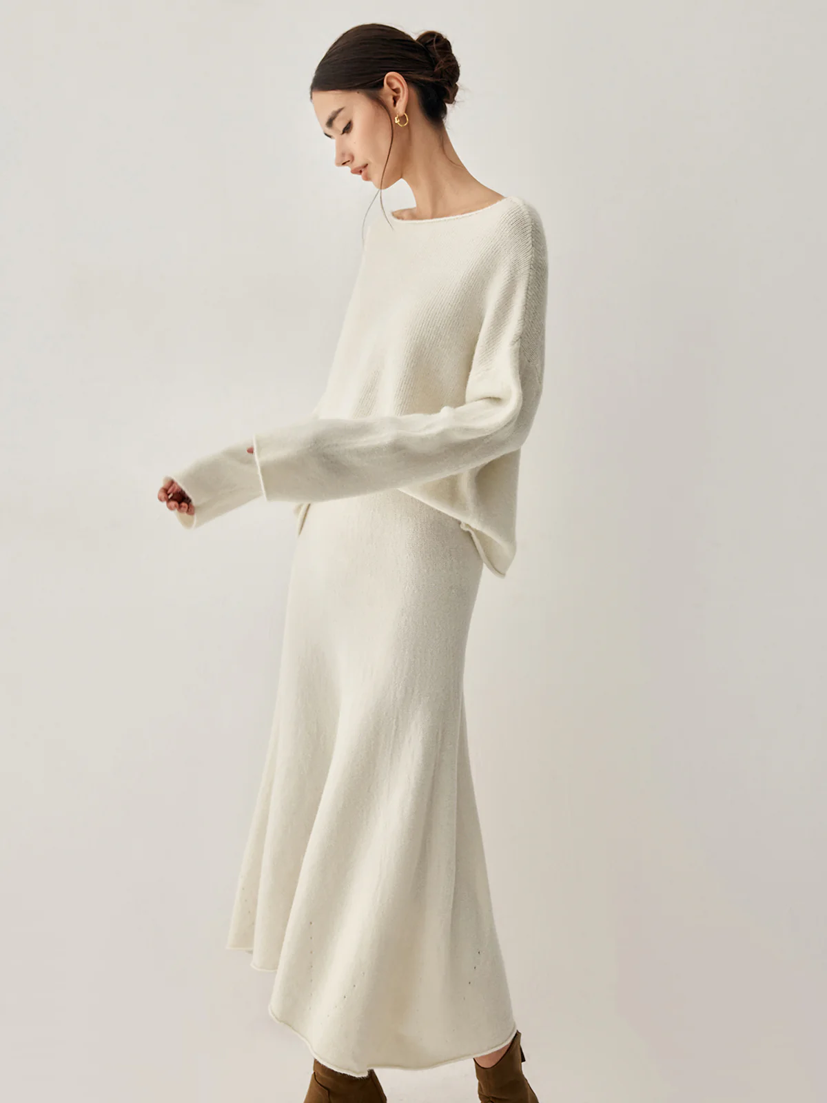 Oversized Sweater Two Piece Skirt Set - Image 2