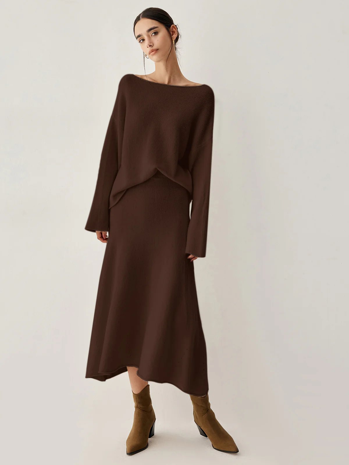 Oversized Sweater Two Piece Skirt Set - Image 6