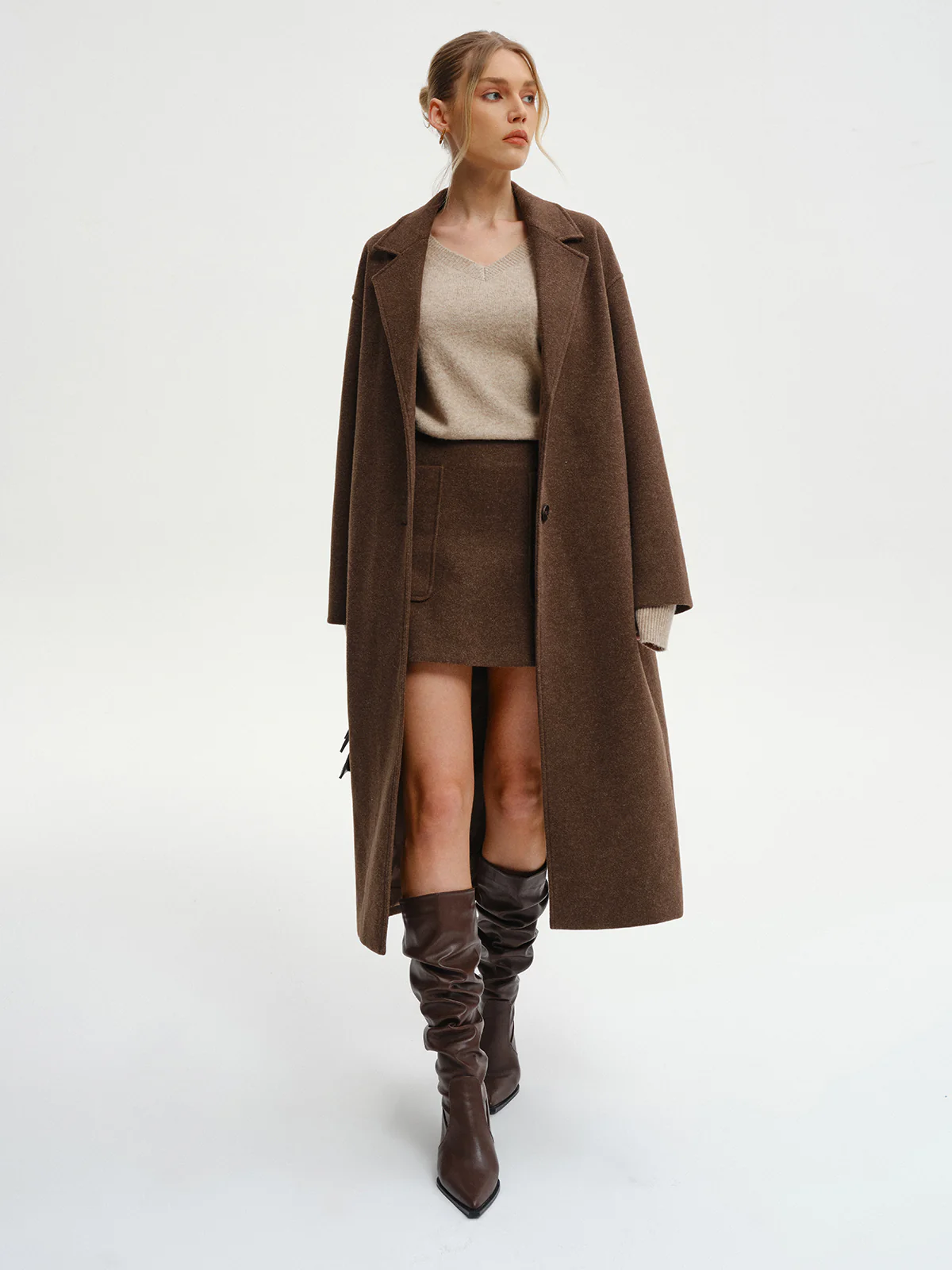 Oversized Tweed Long Coat - Image 7