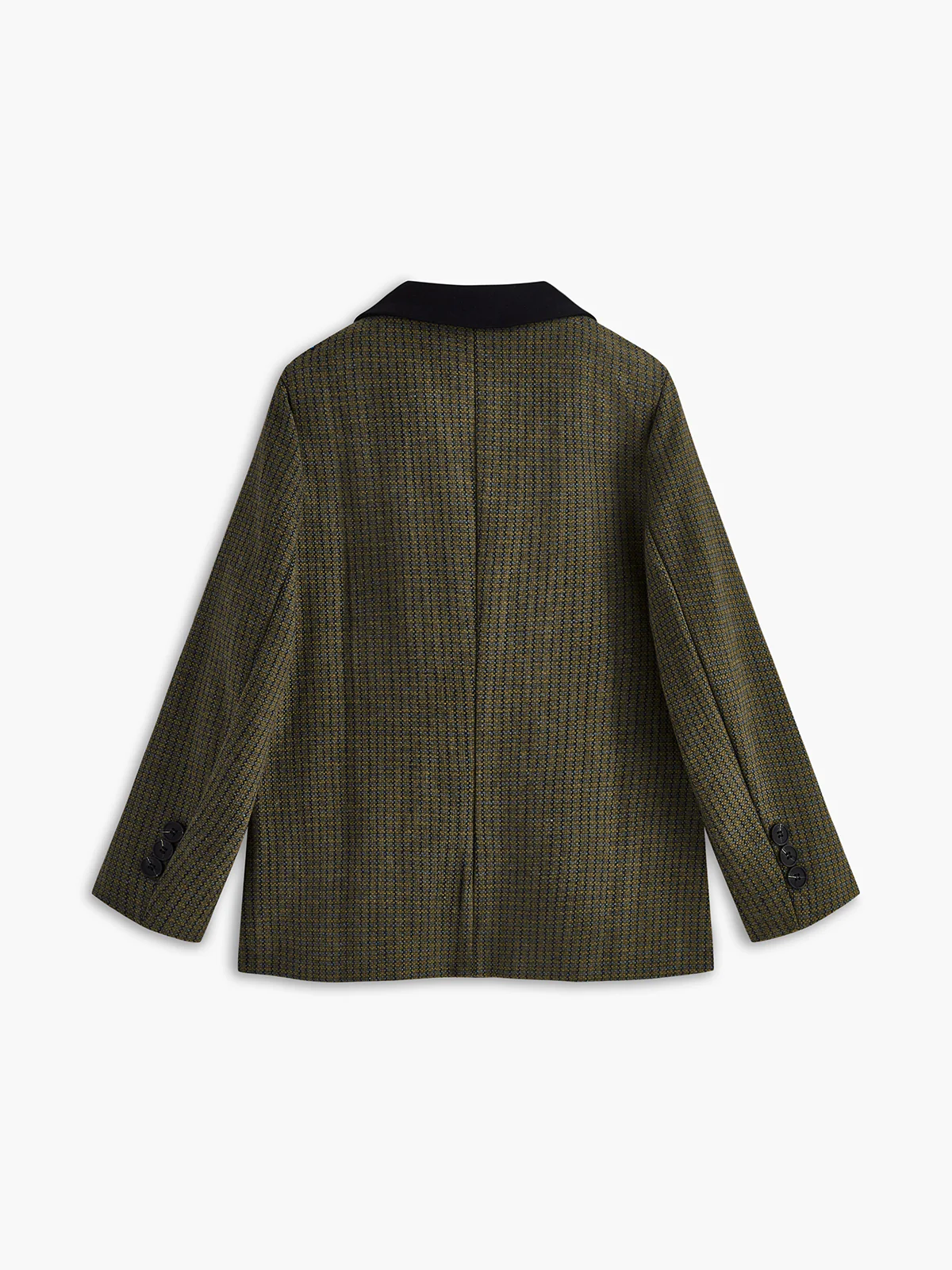 Oversized Tweed Plaid Blazer - Image 2