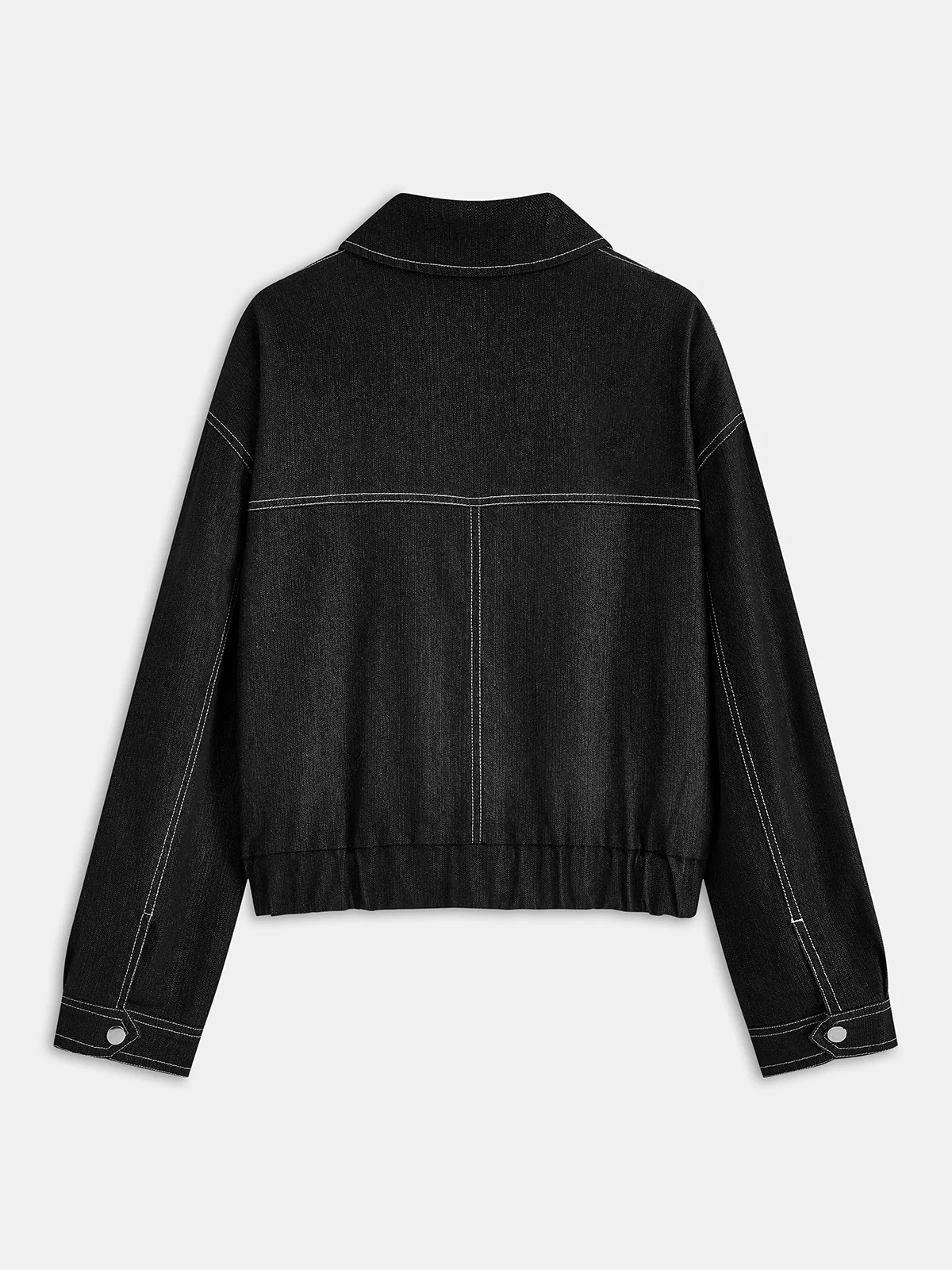 Oversized Zip Up Denim Jacket - Image 2