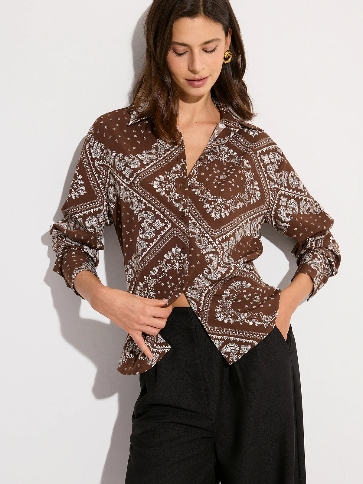 Paisley Print Oversized Shirt - Image 3