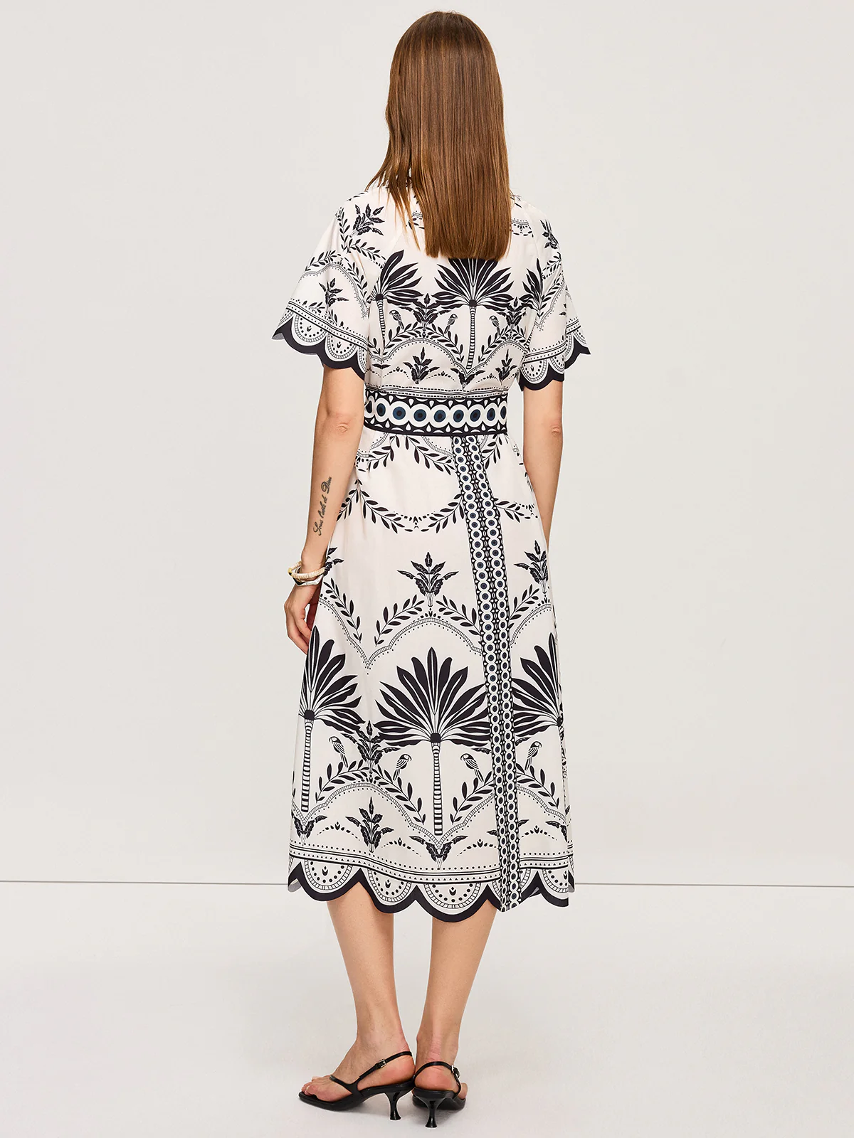 Boho Floral V-Neck Midi Dress - Image 5