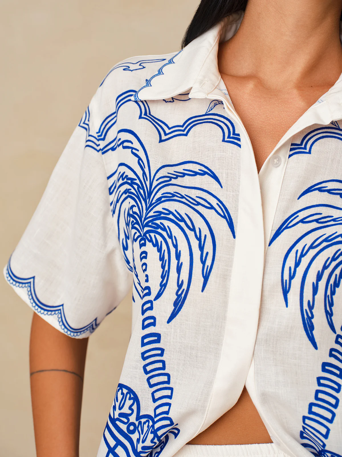 Palm Tree Print Shirt & Shorts Set - Image 5
