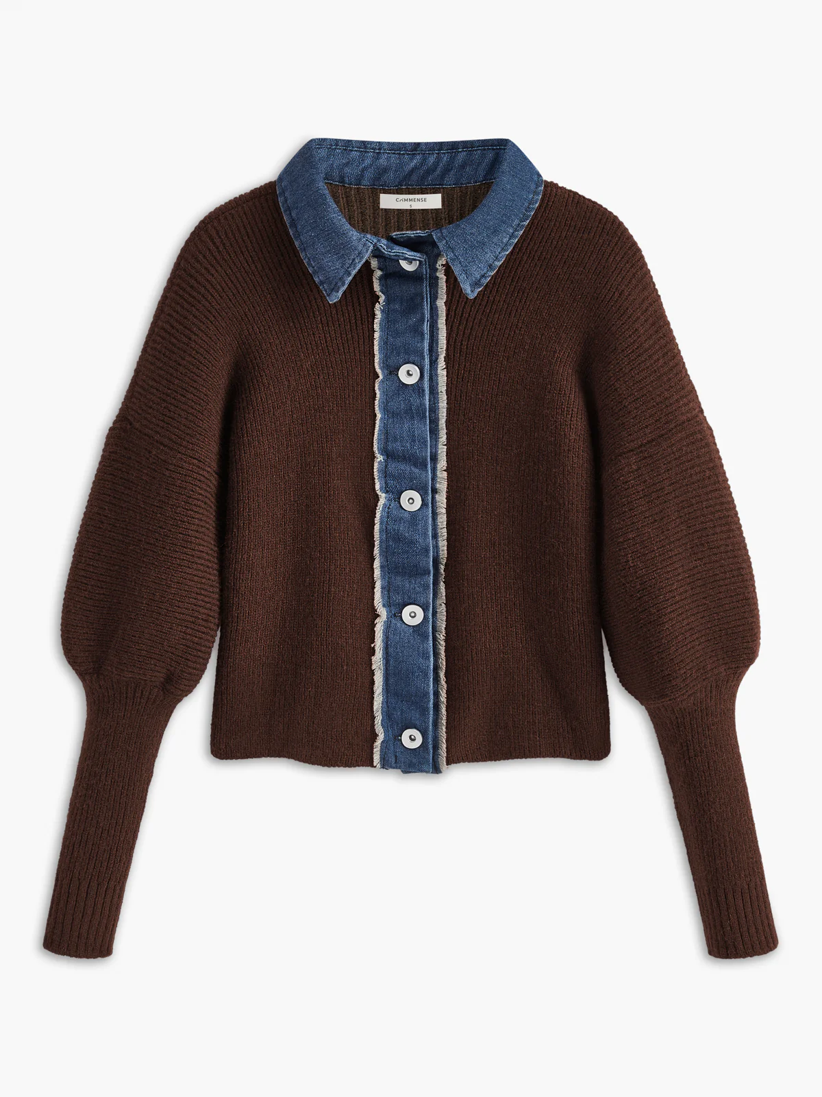 Panel Breasted Stretch Lapel Knit Top - Image 6