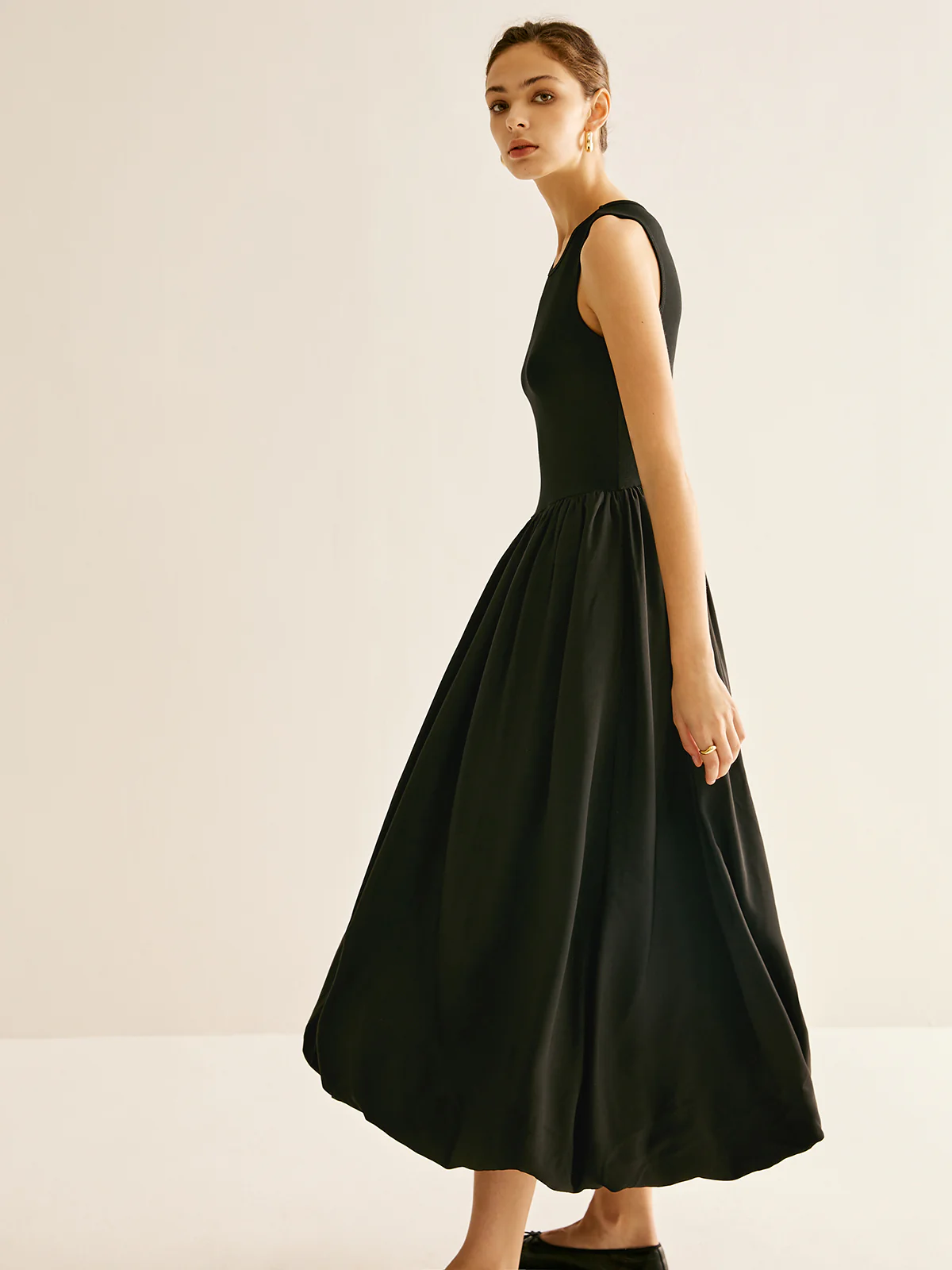 Panel Pleated Jersey Tank Dress - Image 3