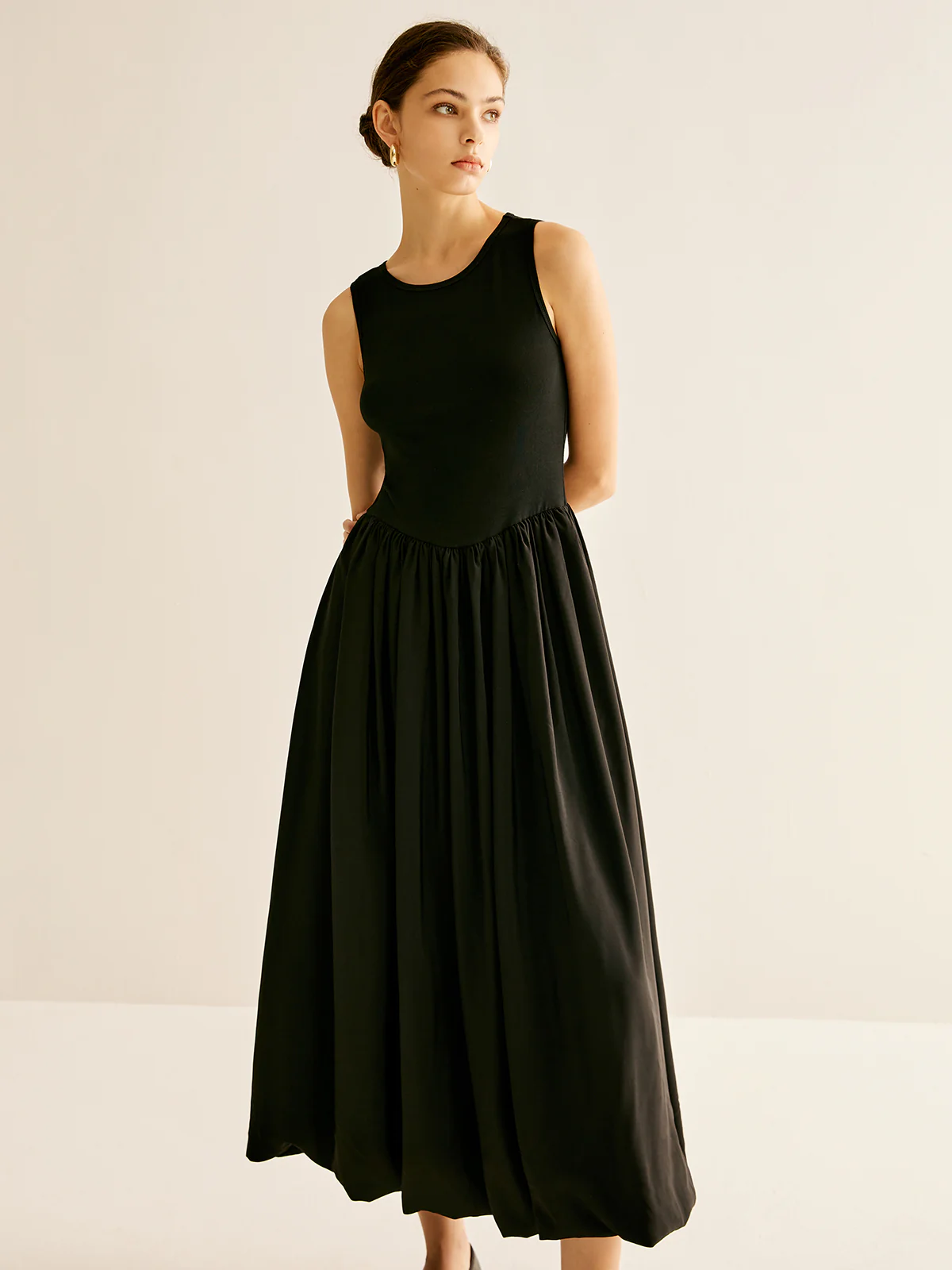 Panel Pleated Jersey Tank Dress - Image 4