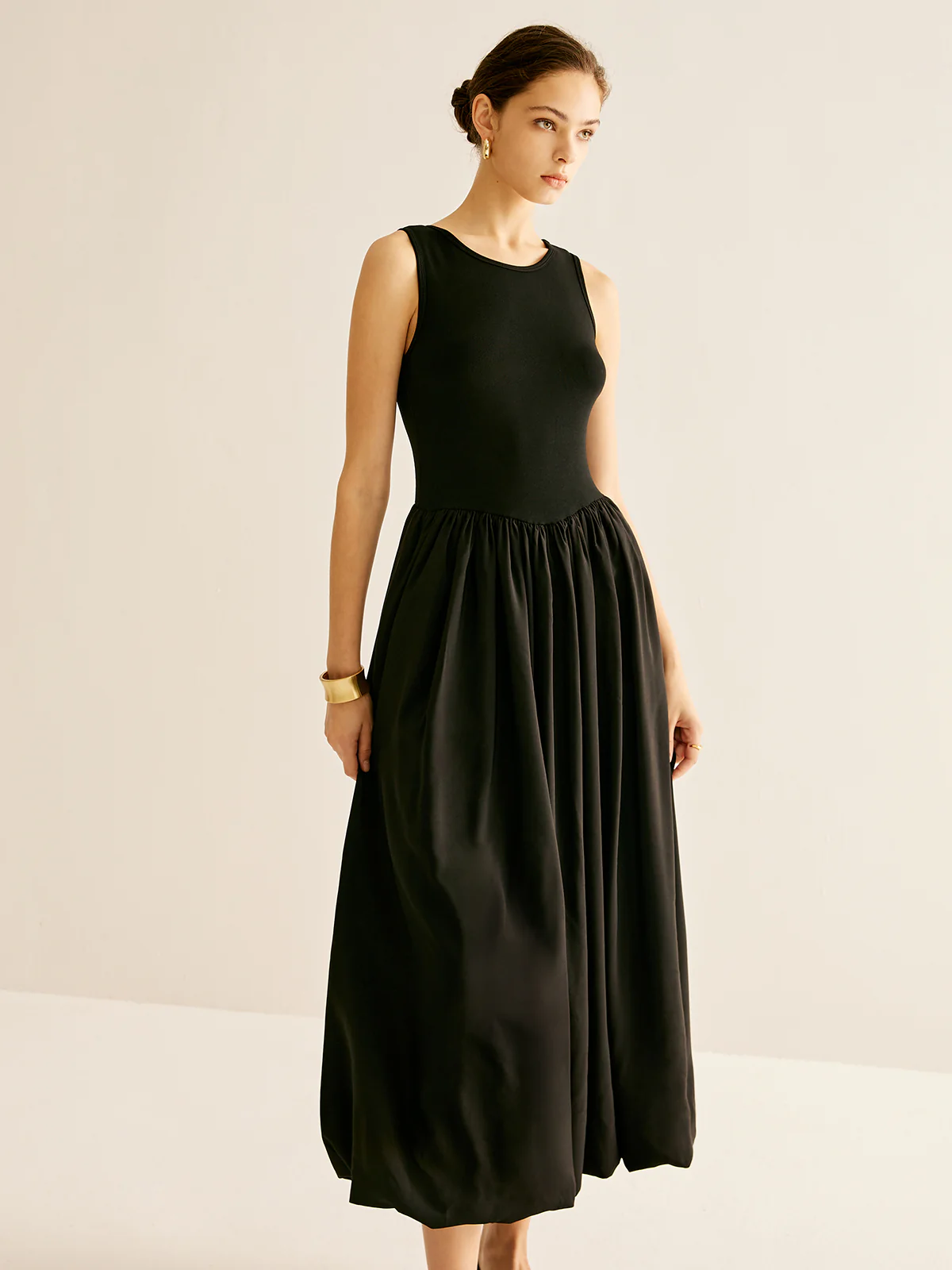 Panel Pleated Jersey Tank Dress - Image 5