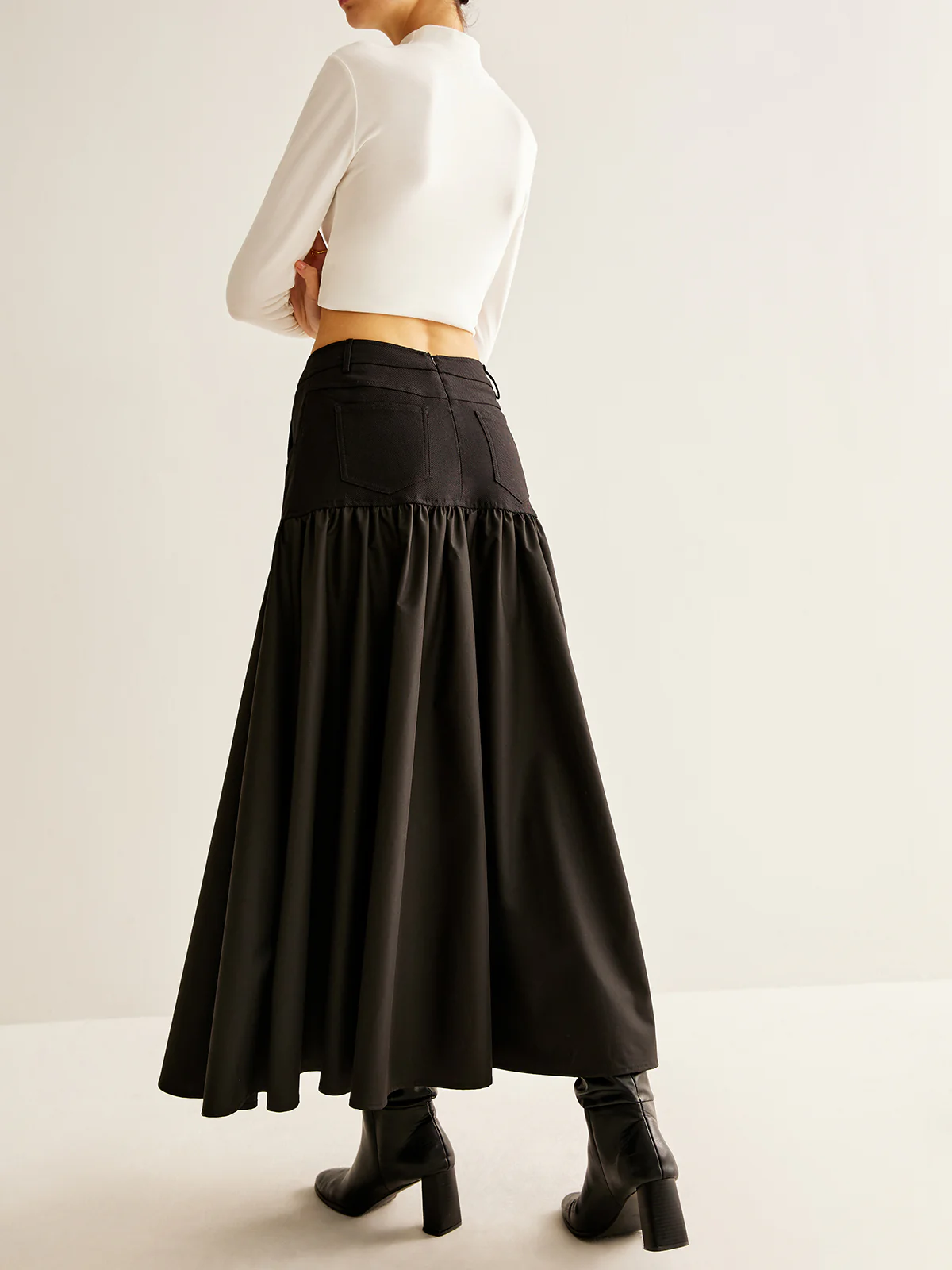 Panel Pockets Umbrella Skirt - Image 5