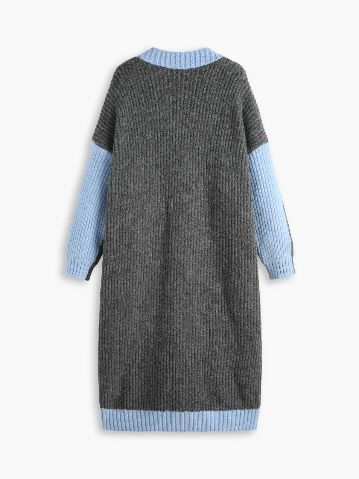 Oversized Colorblock Longline Cardigan - Image 2