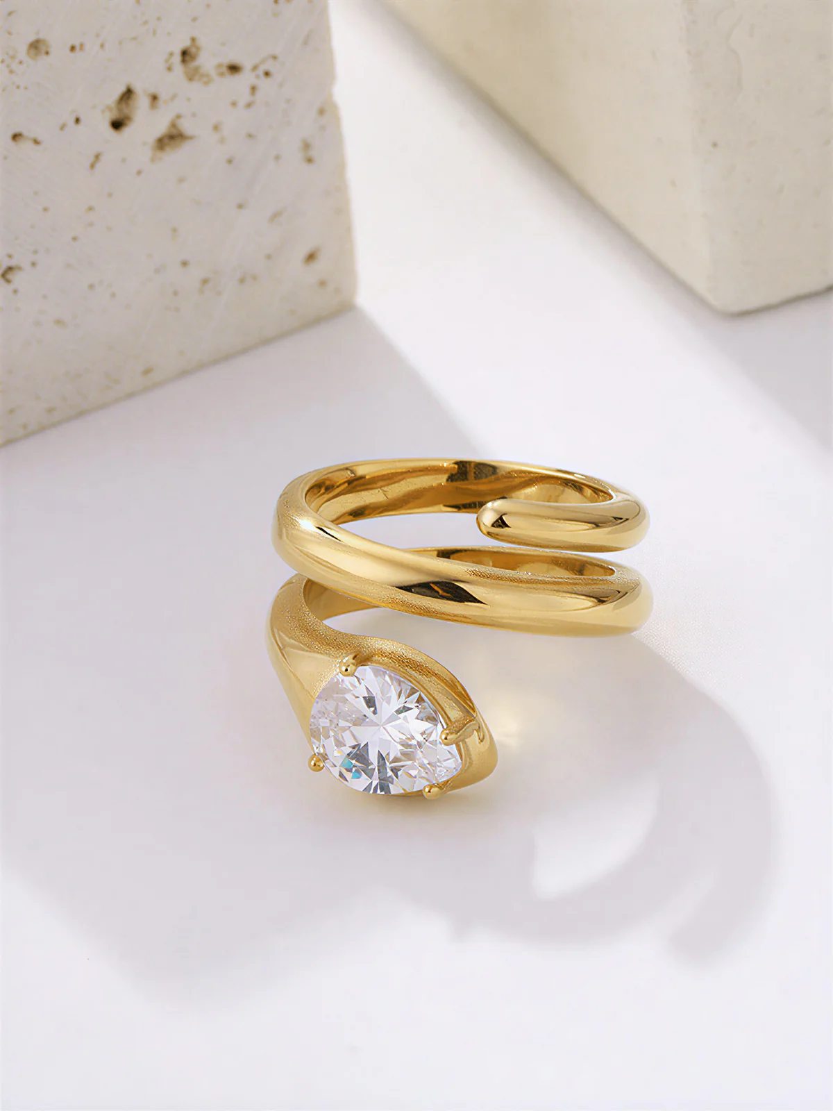 Pear Cut Zircon Bypass Ring - Image 3