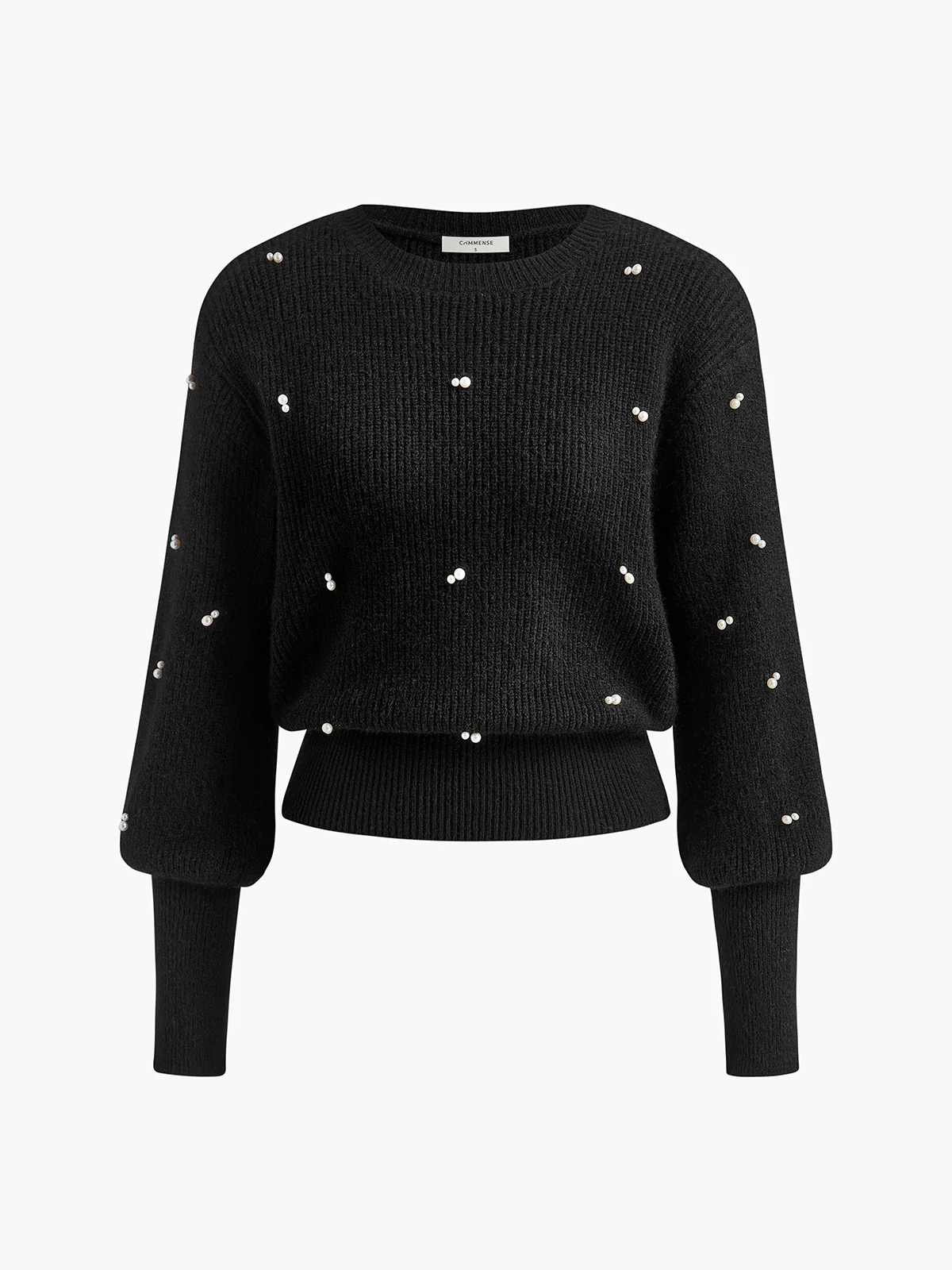 Pearl Beaded Cinched Sweater - Image 2