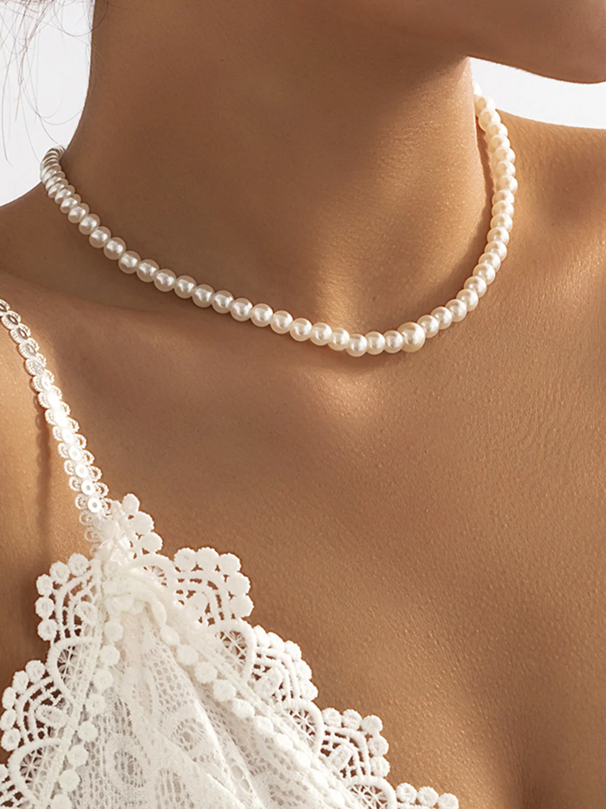 Pearl Beaded Tassel Necklace - Image 2