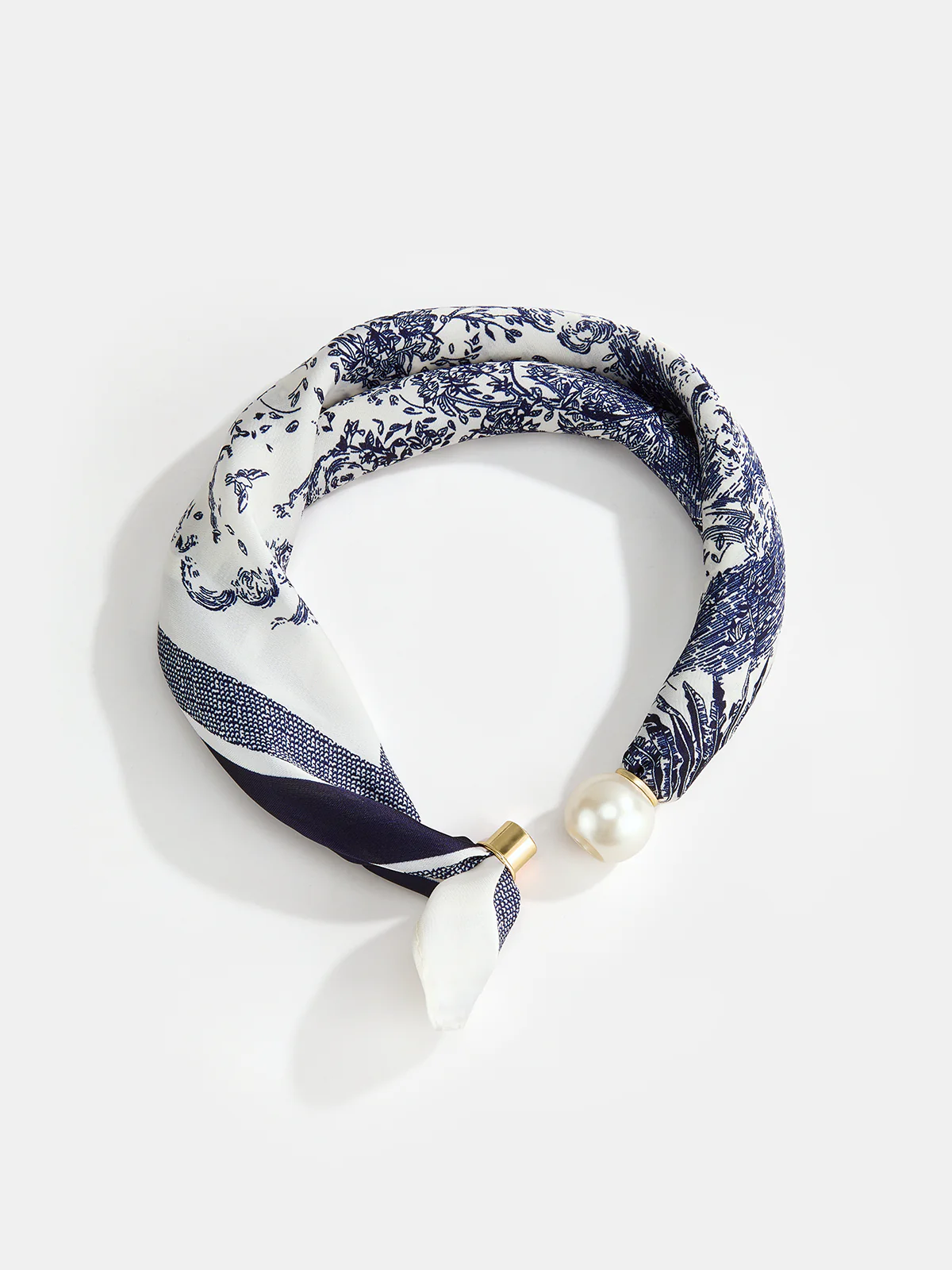 Pearl Buckle Closure Printed Scarf - Image 3