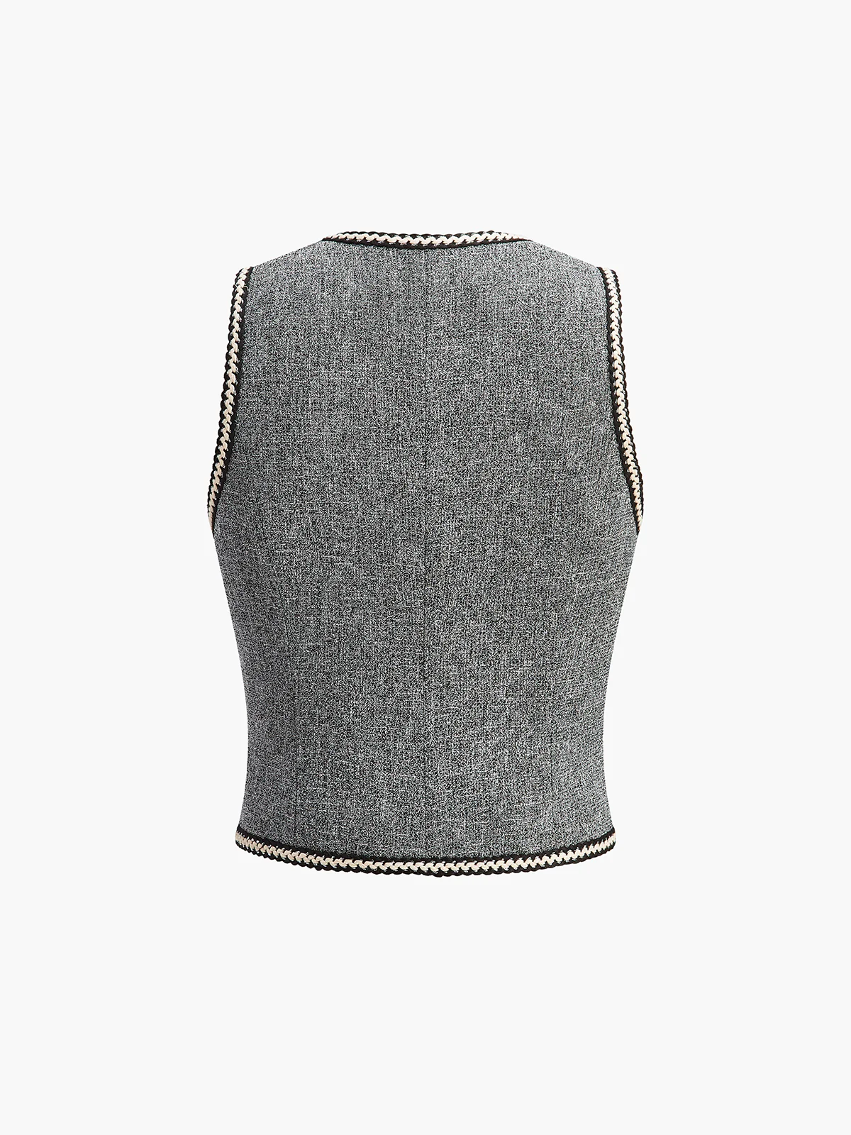 Pearl Button Split Crop Vest - Image 3