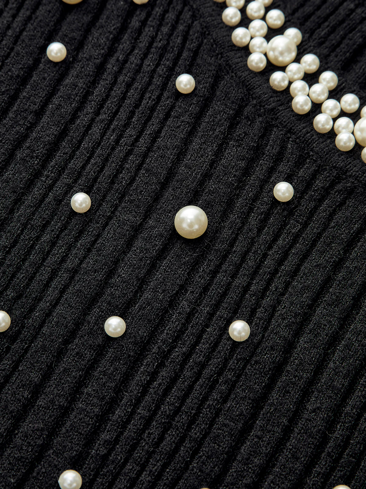 Pearl Decor Ruffle-Cuff Knit Top - Image 3