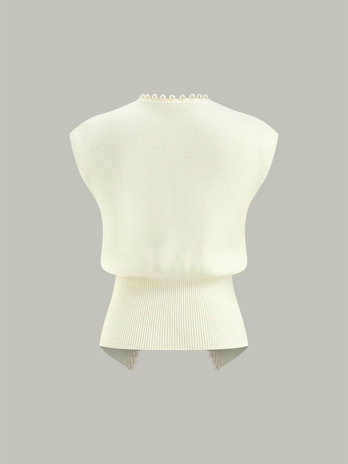 Pearl Decor Cap Sleeve Cardigan - Image 3