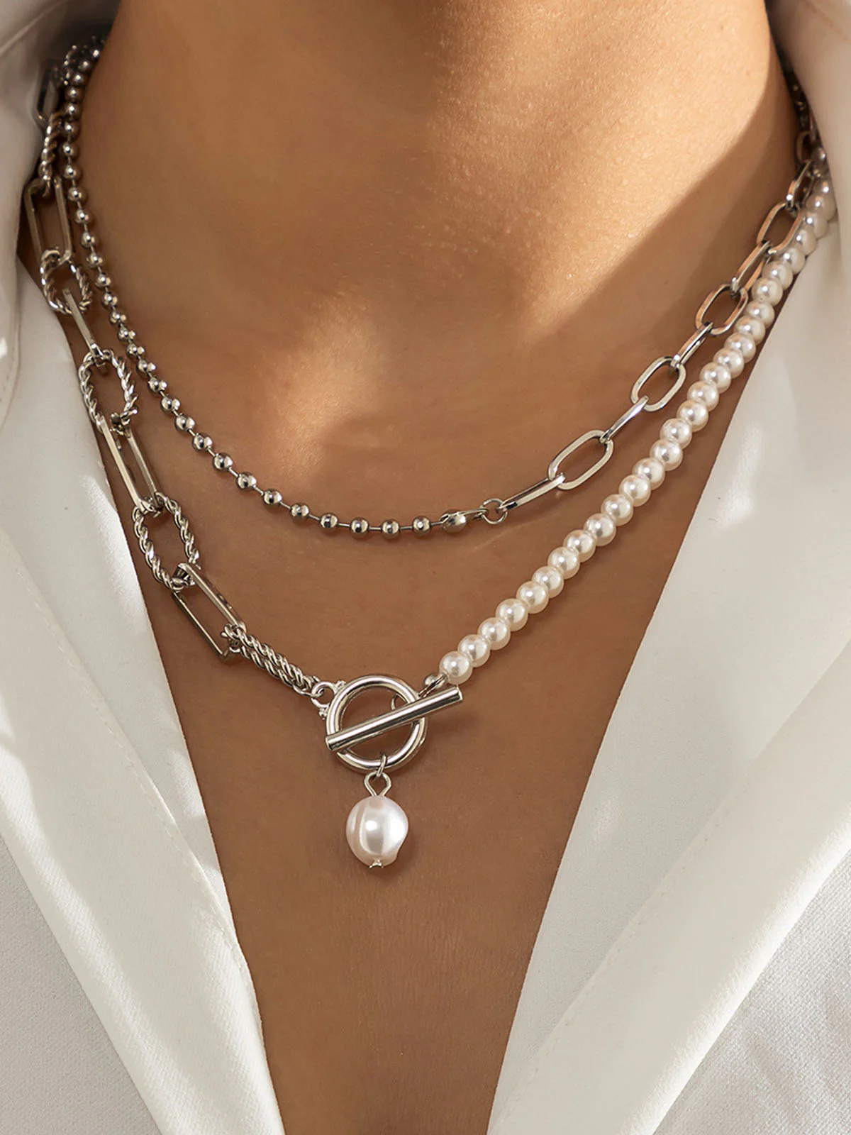Pearl Saturn Necklace - Image 2