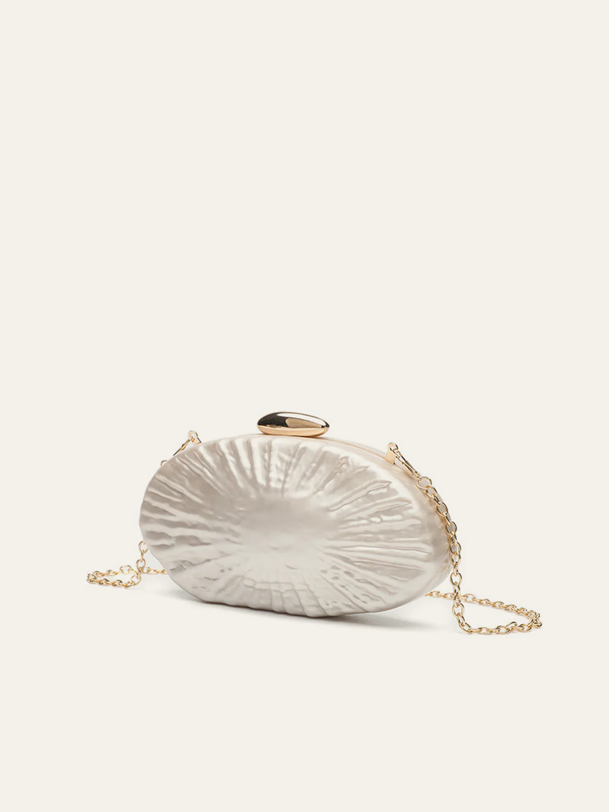 Pearl Texture Clutch With Gold Chain - Image 3