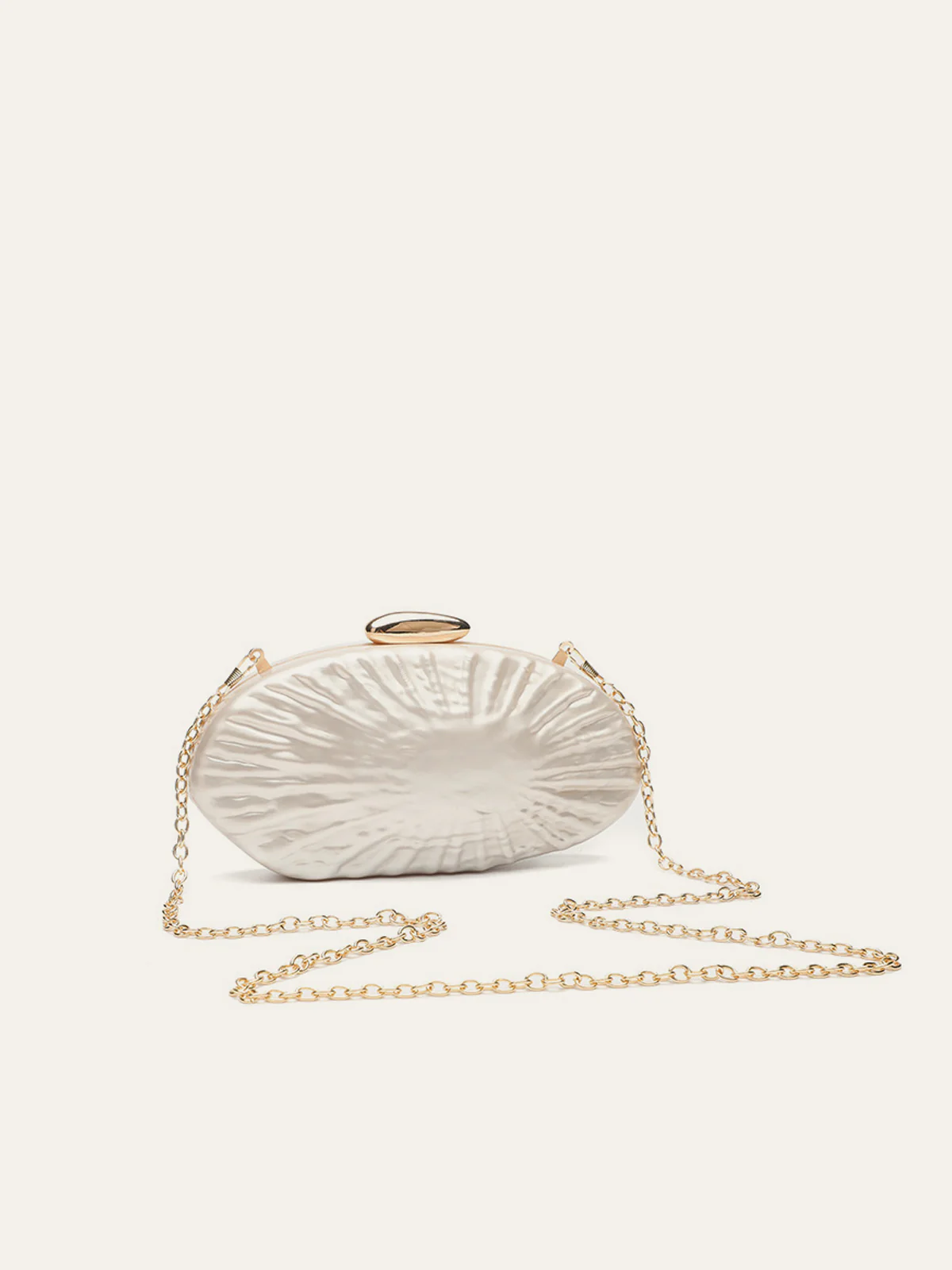Pearl Texture Clutch With Gold Chain - Image 4