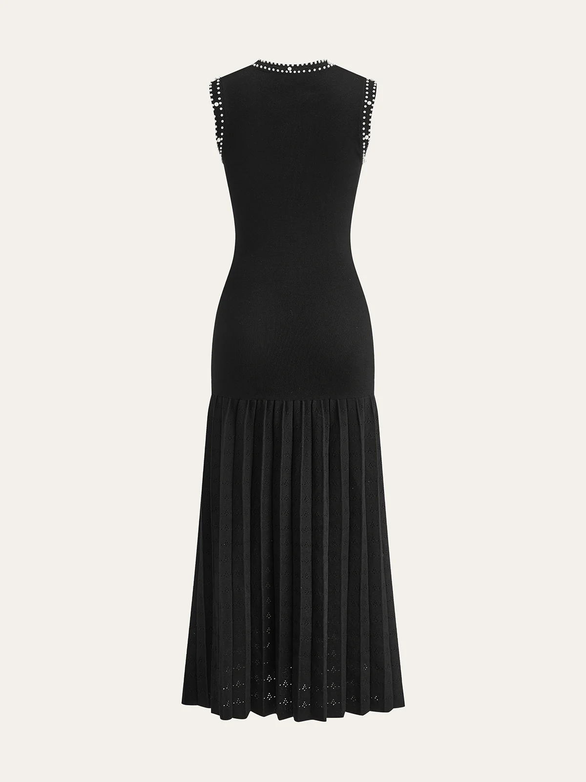 Pearl Trimmed Knit Midi Dress - Image 4
