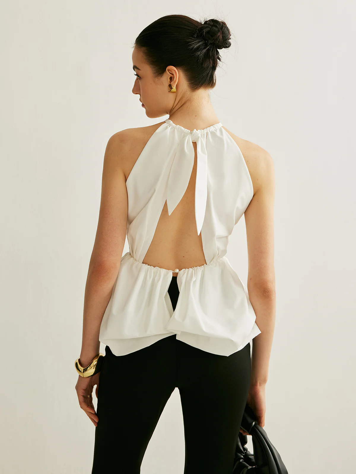 Peplum Keyhole Neck Top - Image 6