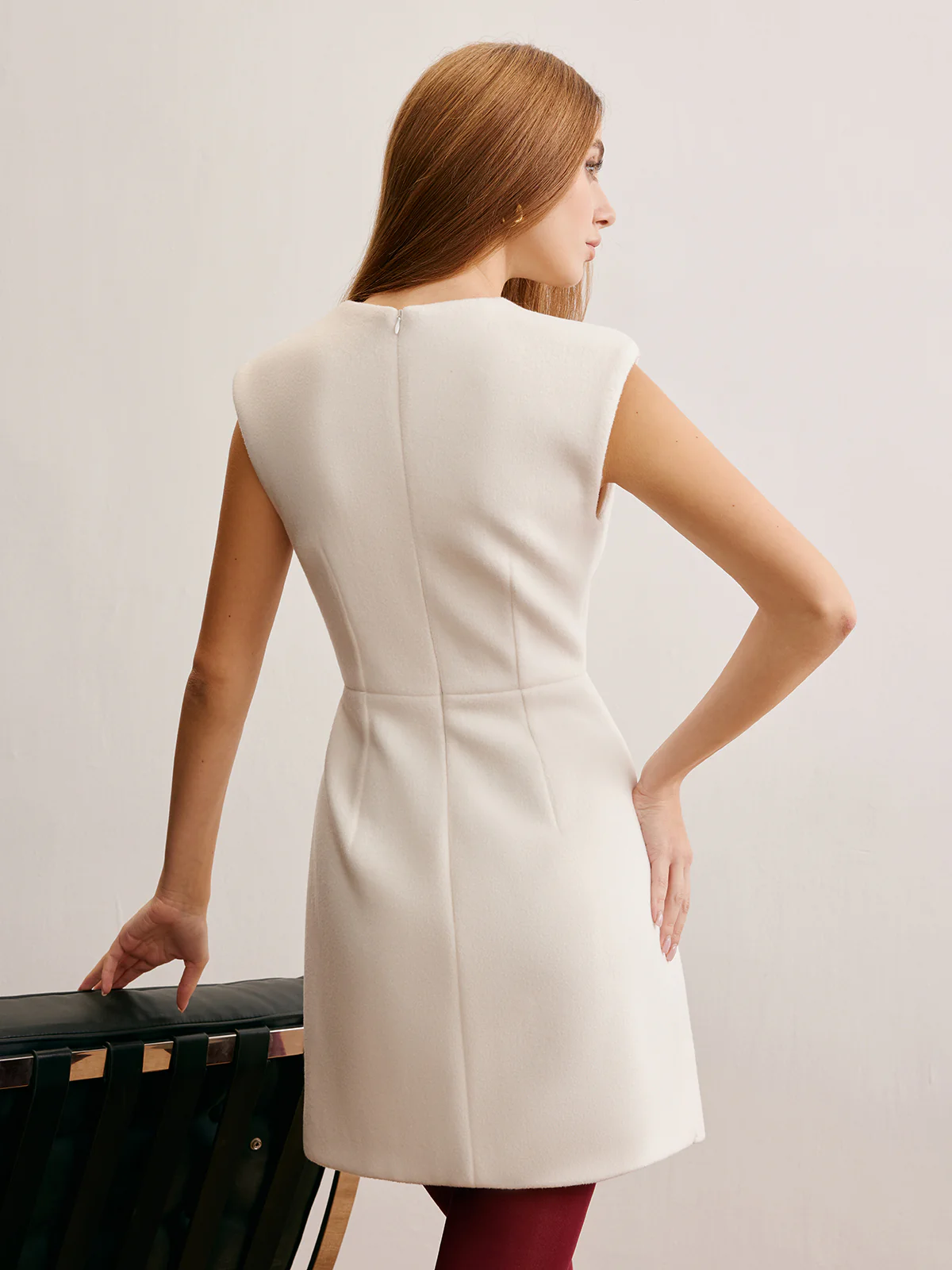 Pin-Detail Sleeveless Warm Dress - Image 5