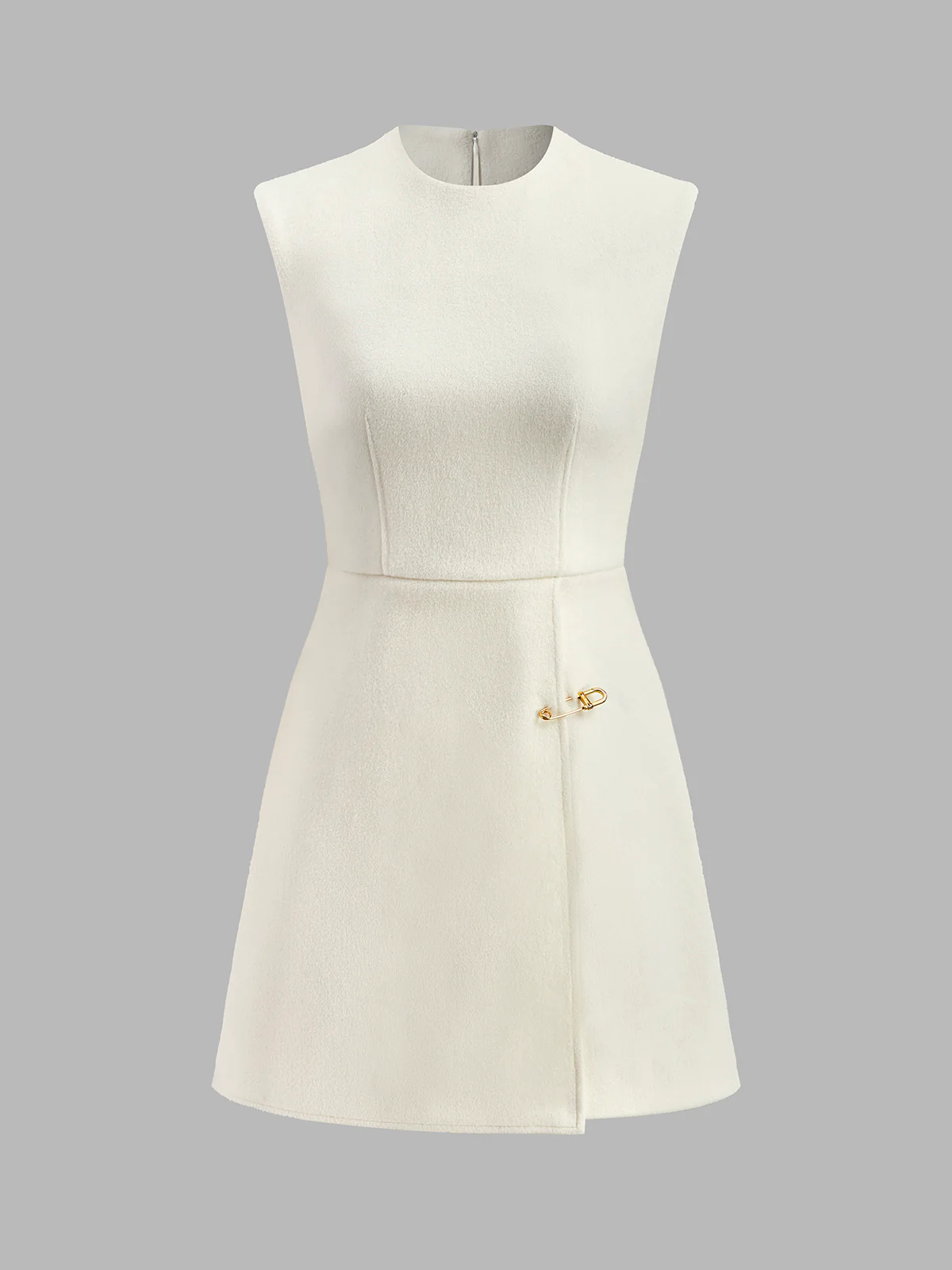 Pin-Detail Sleeveless Warm Dress - Image 7