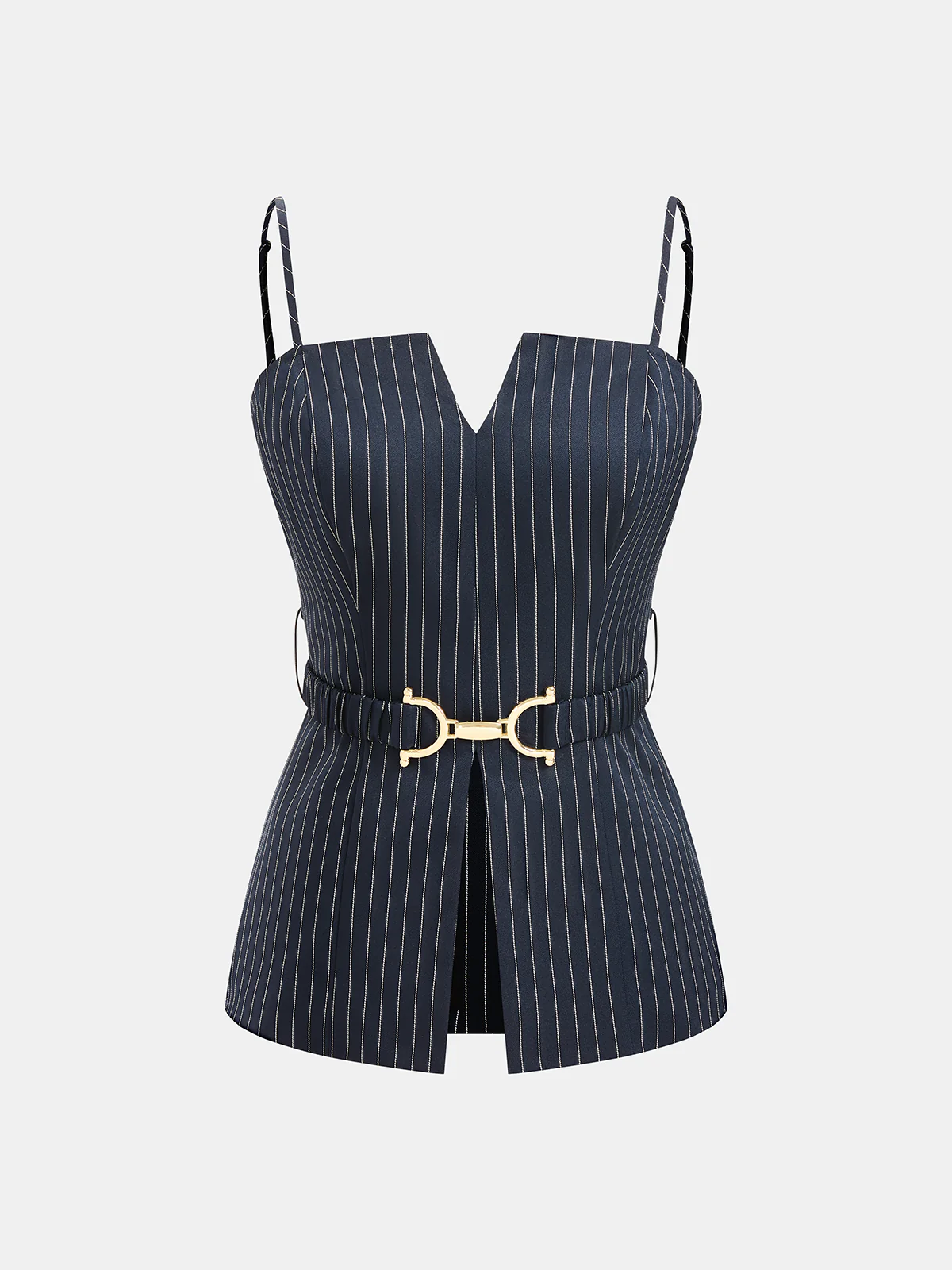 Pinstripe Cami Top & Wide Leg Pants Set - Image 2