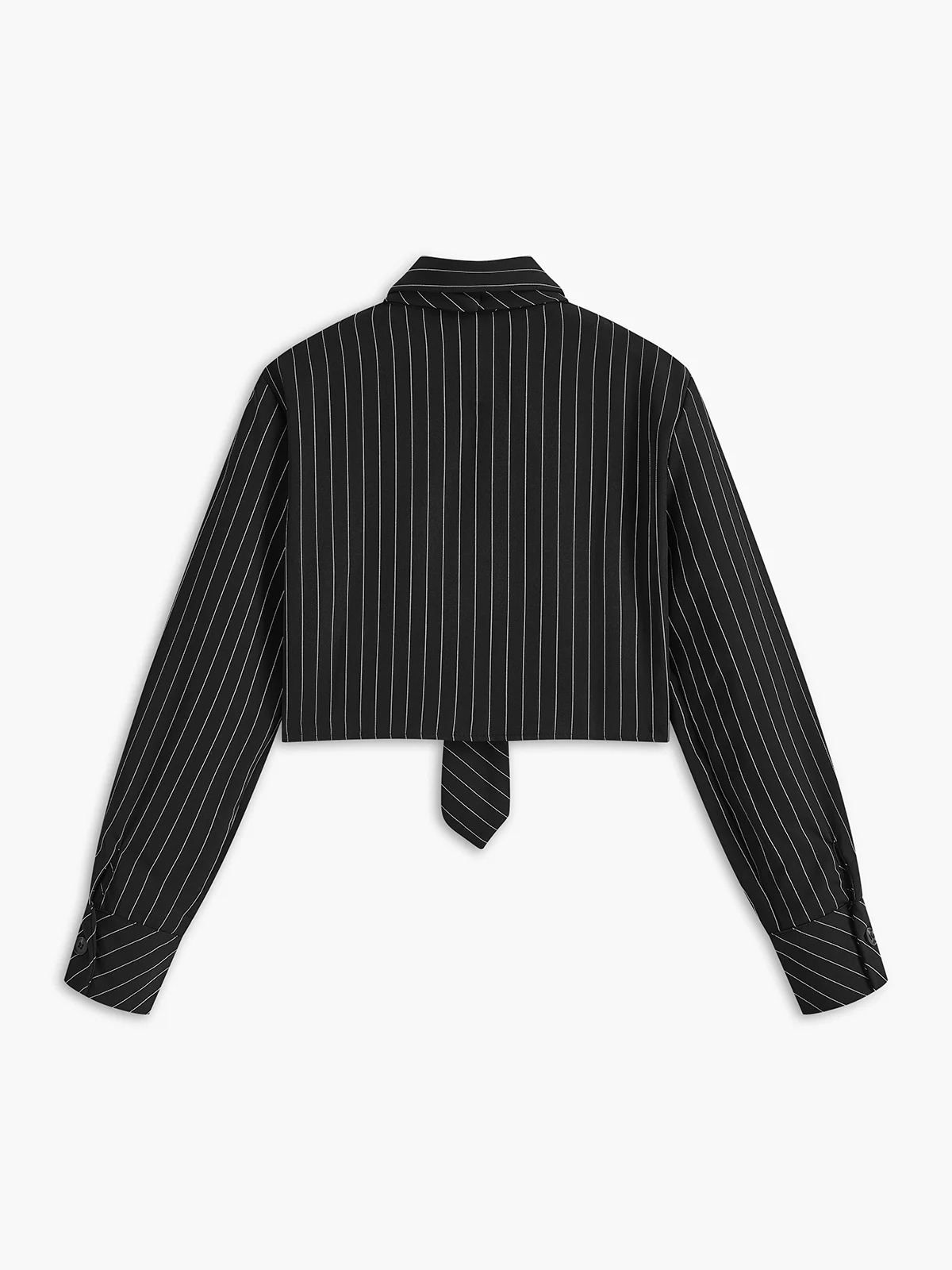 Pinstripe Crop Polo Shirt - Image 2