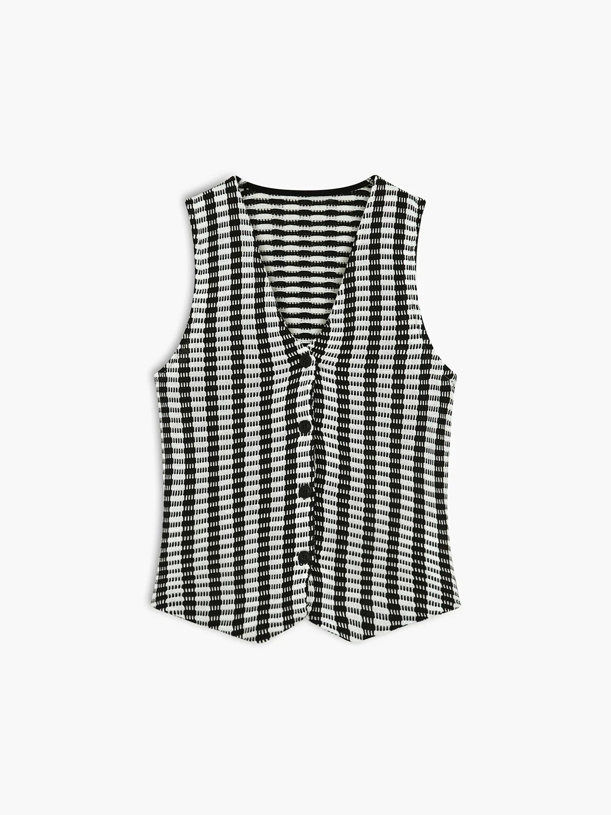 Pinstripe Eyelet Knit Vest - Image 3