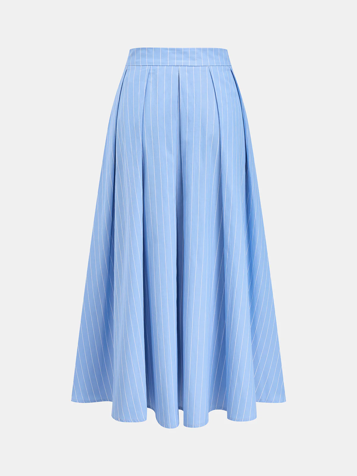 Pinstripe Halter Peplum Top & Pleated Skirt Set - Image 5