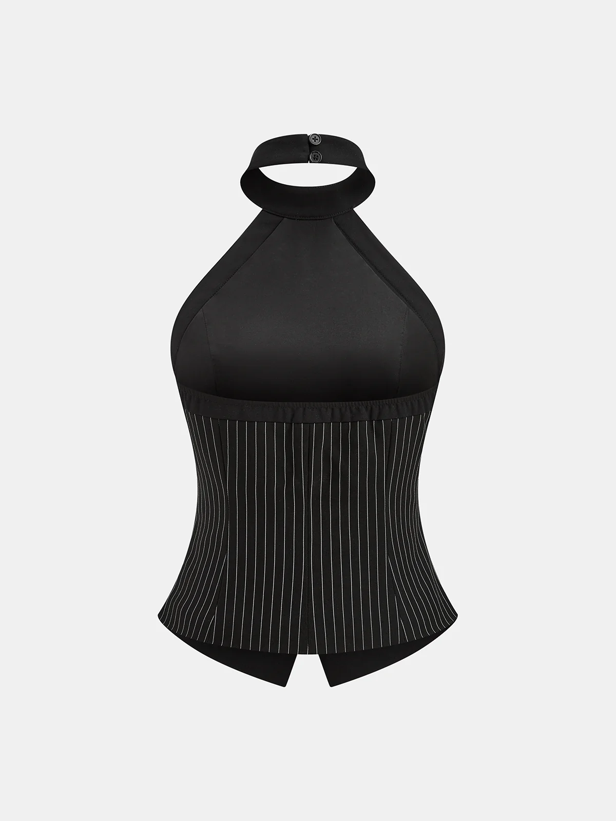 Pinstripe Halter Top & Wide Leg Pants Set - Image 4