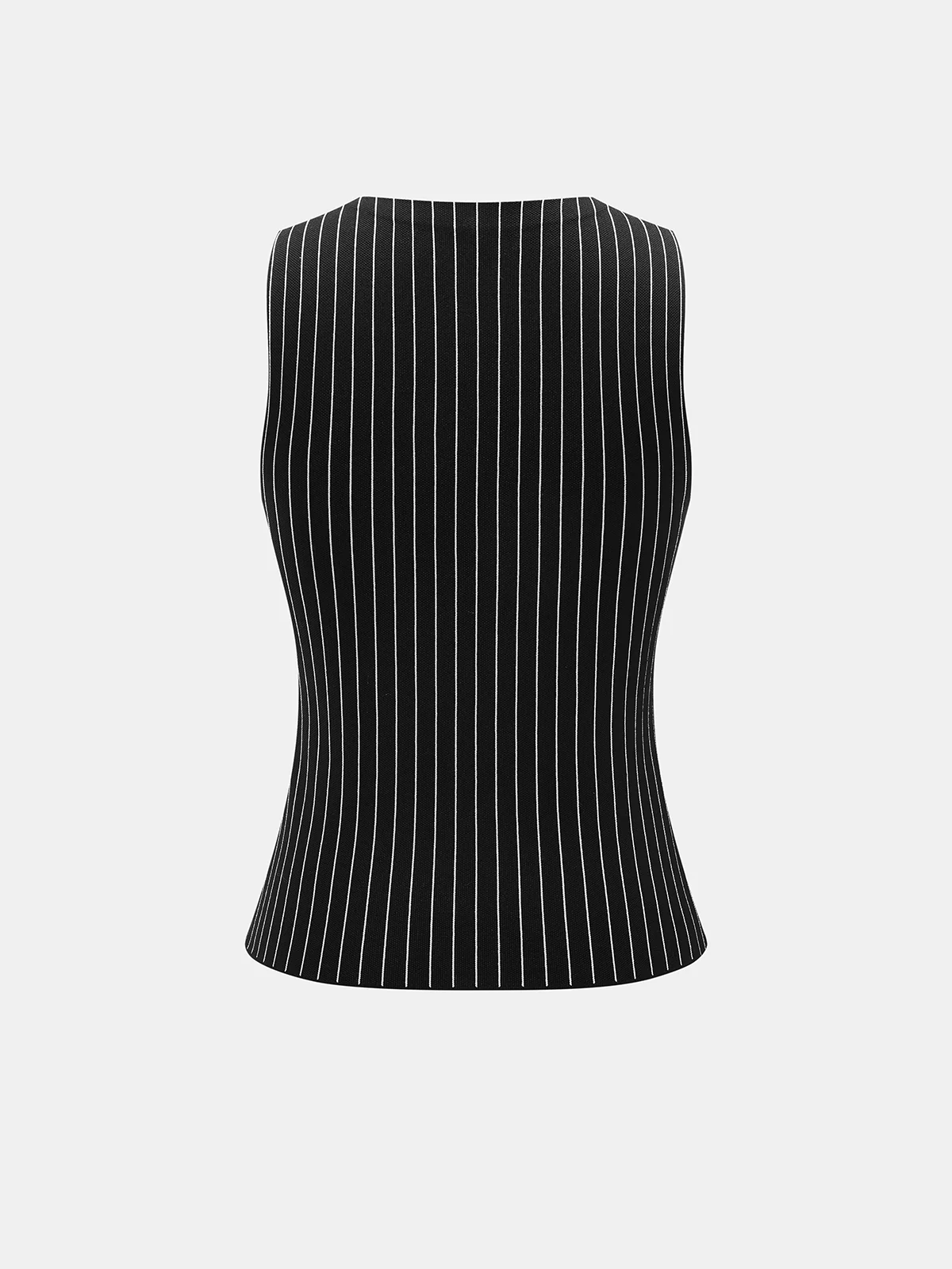 Pinstripe Knit Vest & Wide Leg Pants Set - Image 3