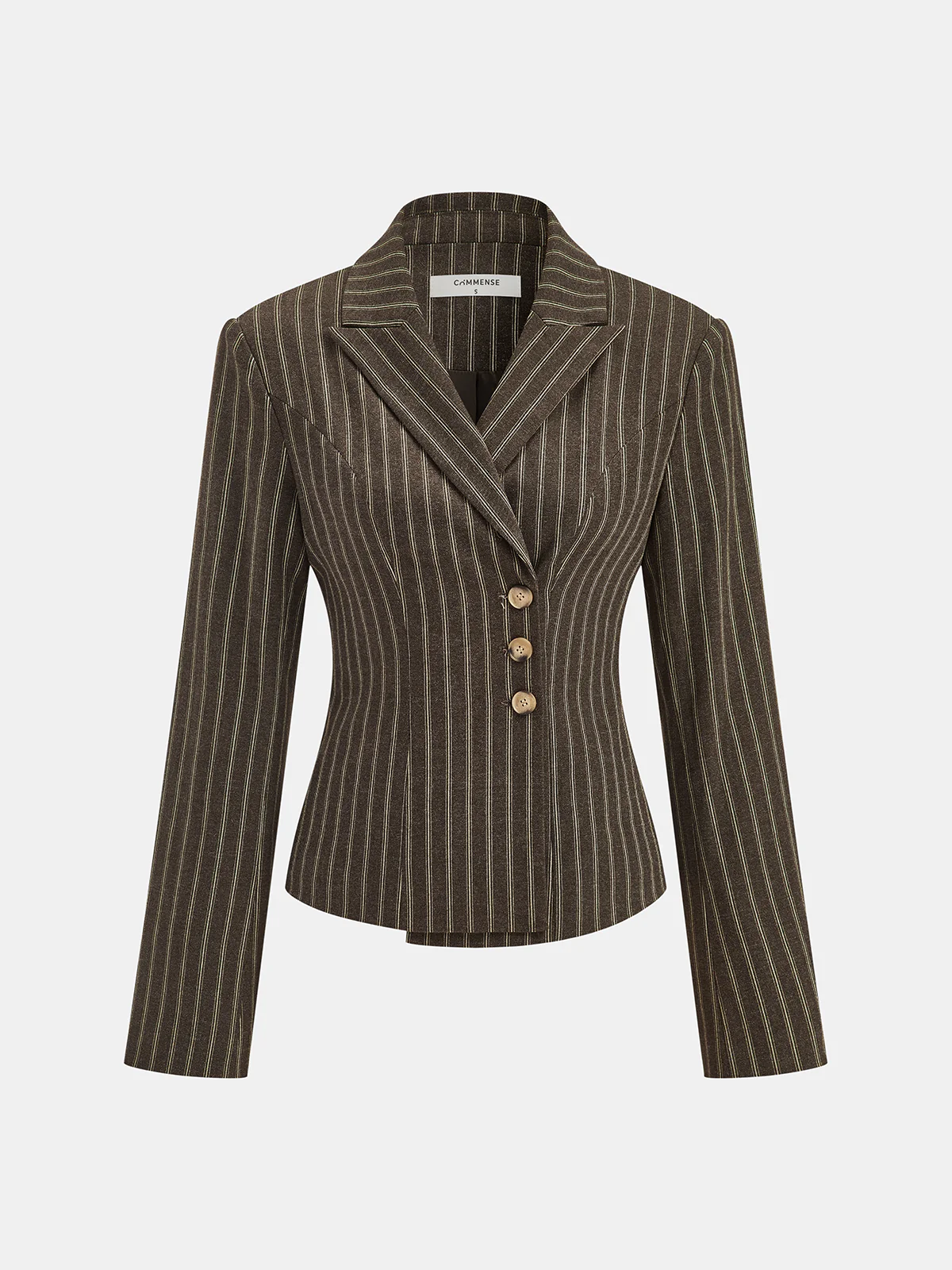 Pinstripe Lapel Fitted Blazer
