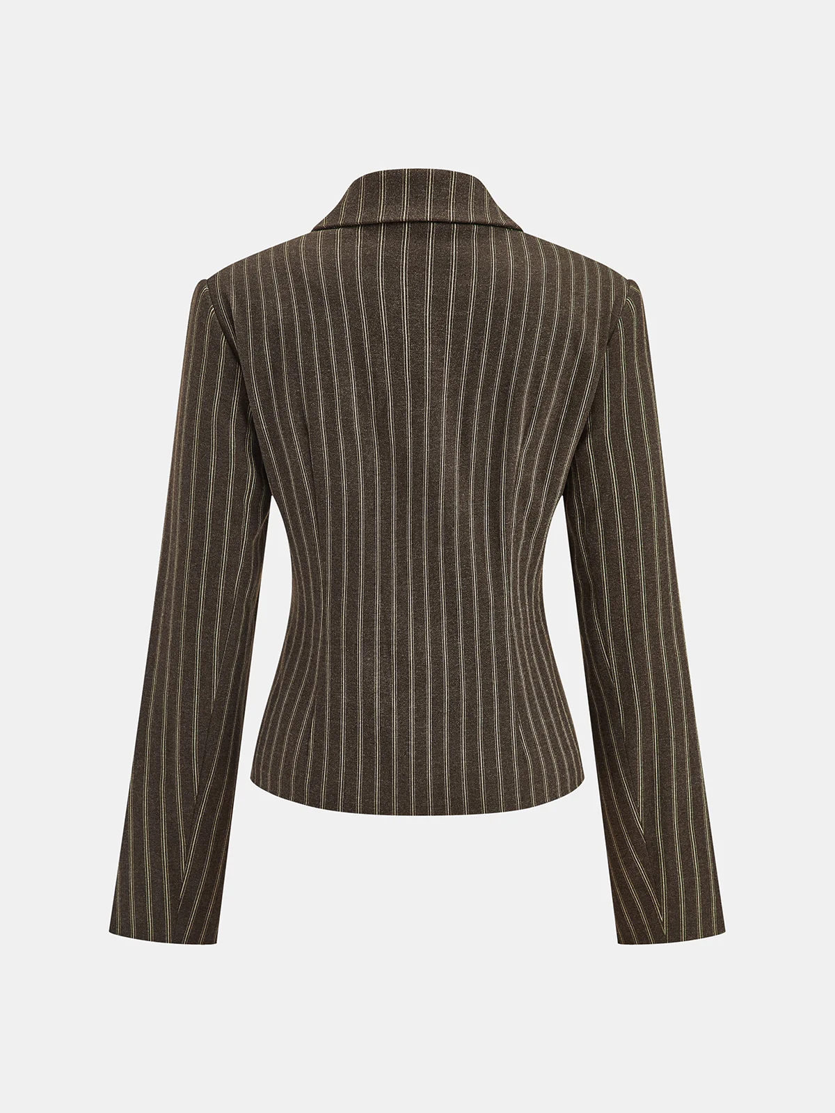Pinstripe Lapel Fitted Blazer - Image 2