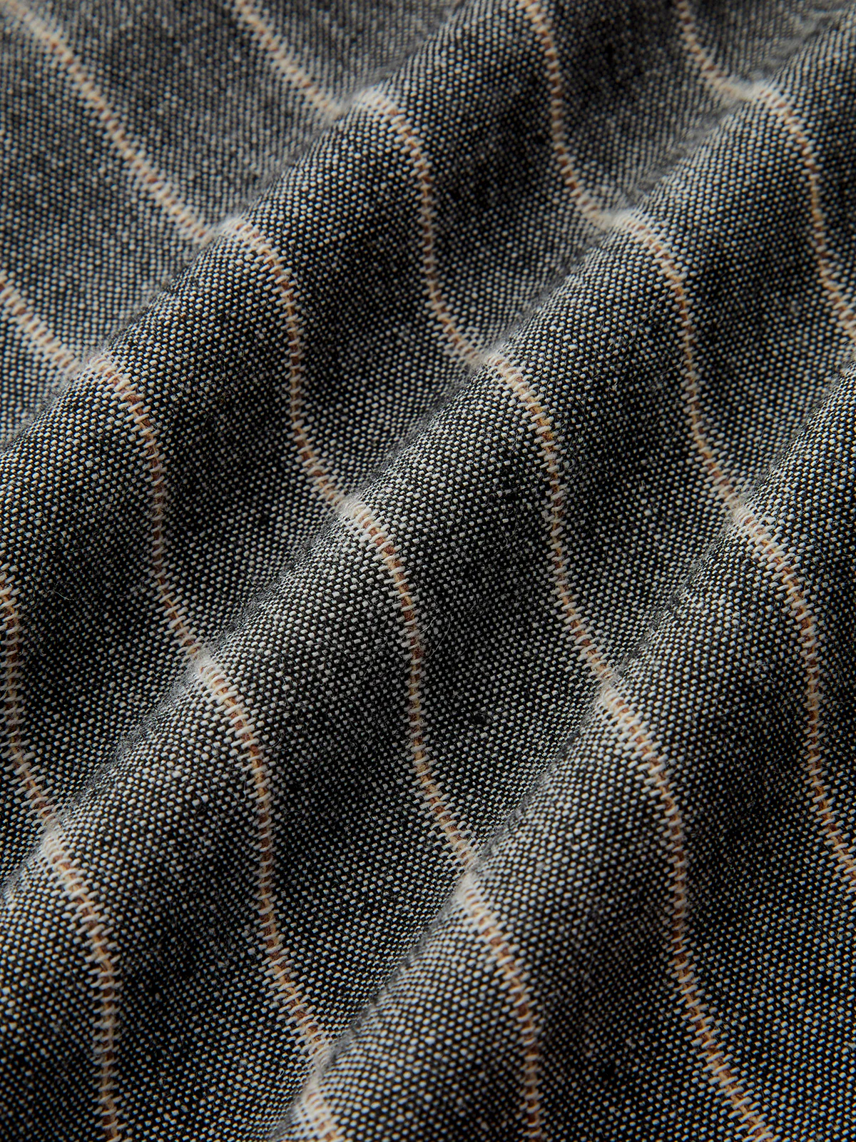 Pinstripe Linen & Cotton High-Waist Pants - Image 4