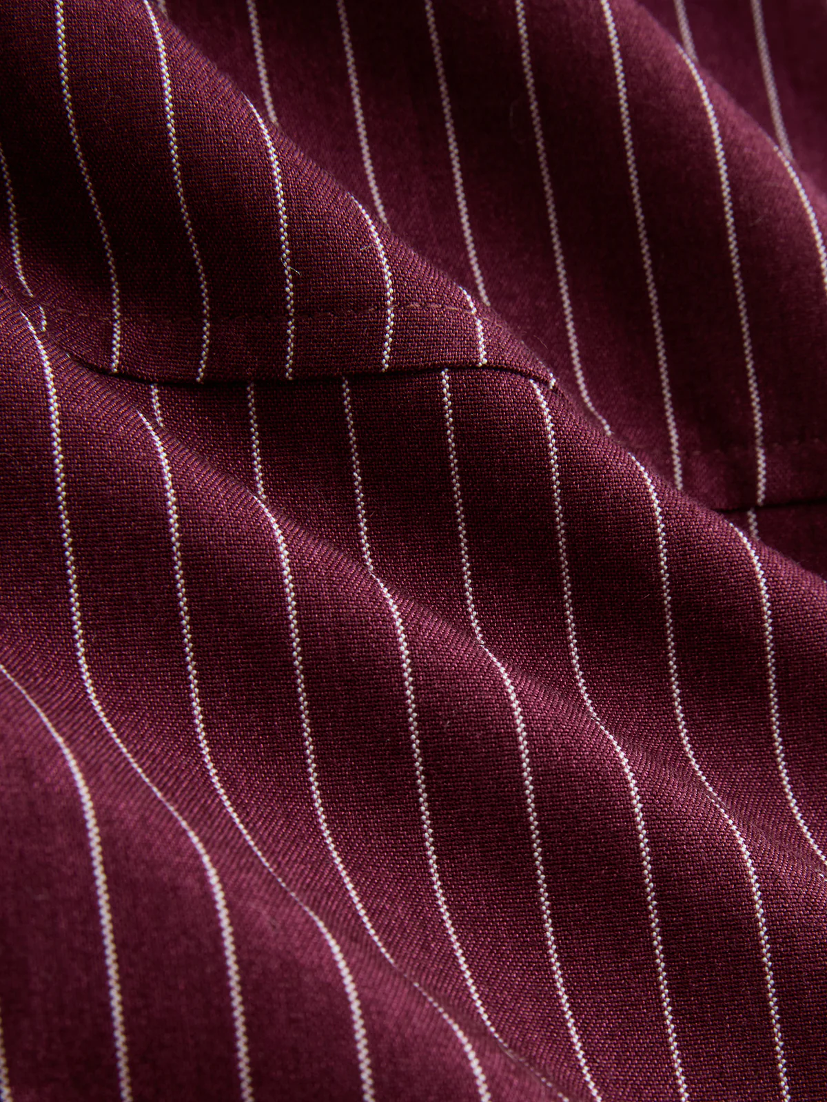 Pinstripe Ruched Collared Blouse - Image 3
