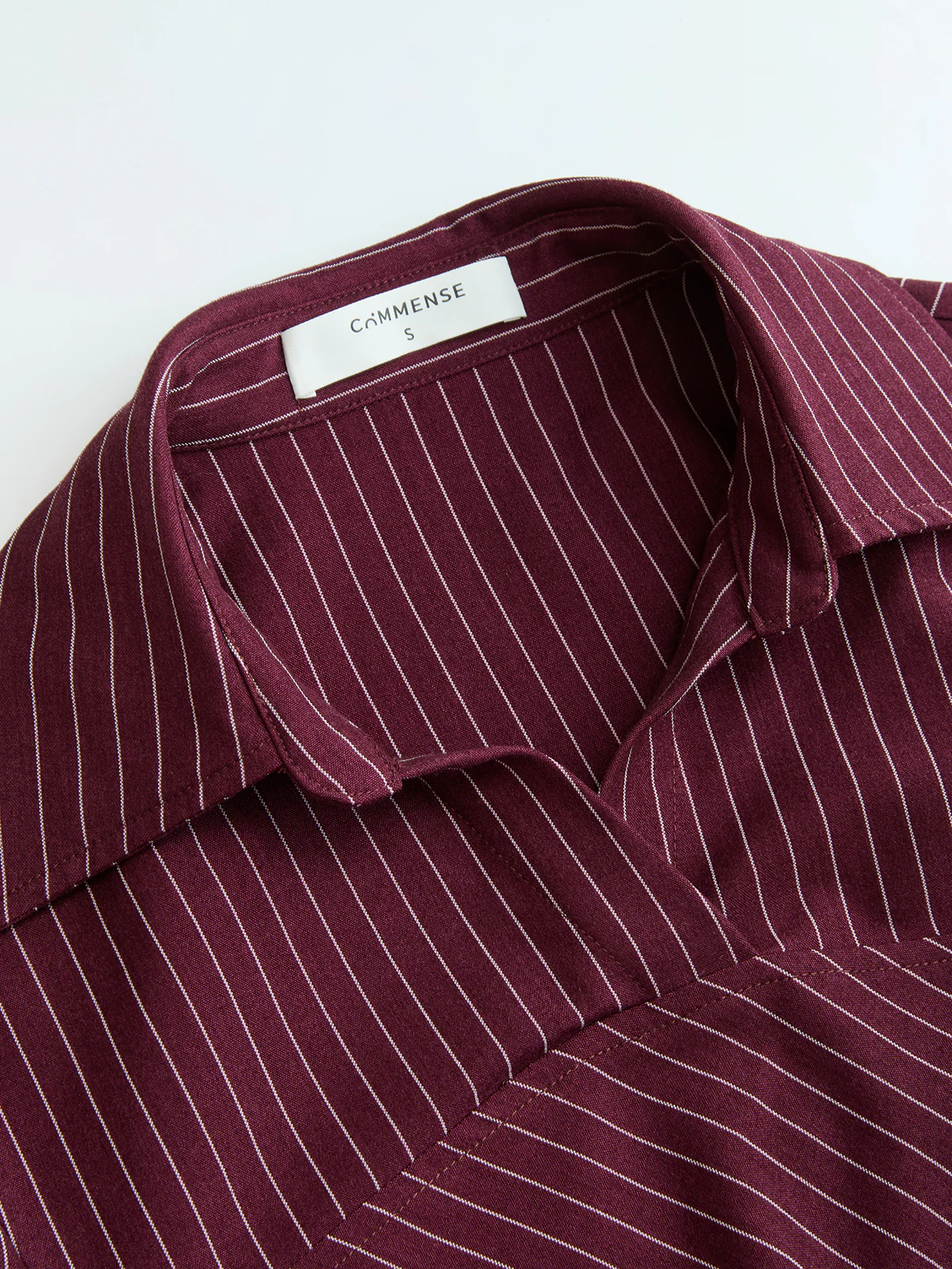 Pinstripe Ruched Collared Blouse - Image 5