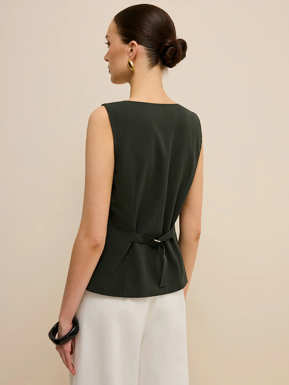 Pinstripe V-Neck Vest - Image 6
