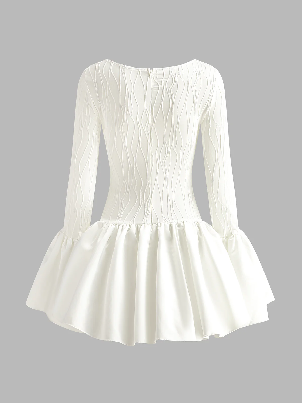 Piping Pleated Zipper Dress - Image 2