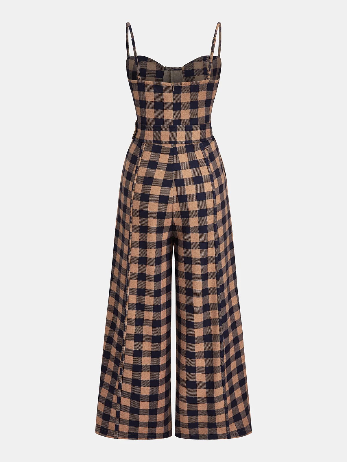 Plaid Belted Wide-Leg Cami Jumpsuit - Image 2