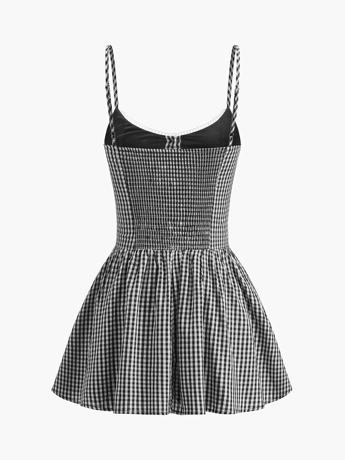 Plaid Button Front Cami Dress - Image 2