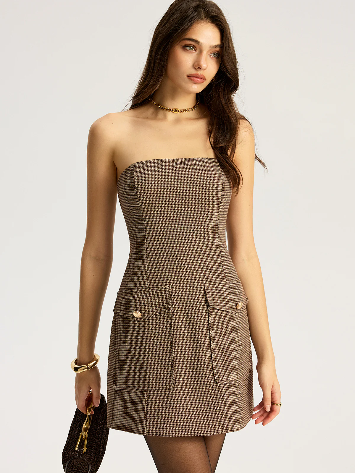Plaid Dress with Front Pockets - Image 2