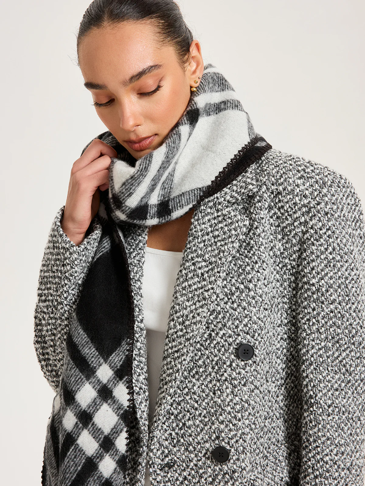 Plaid Faux Cashmere Scarf - Image 2