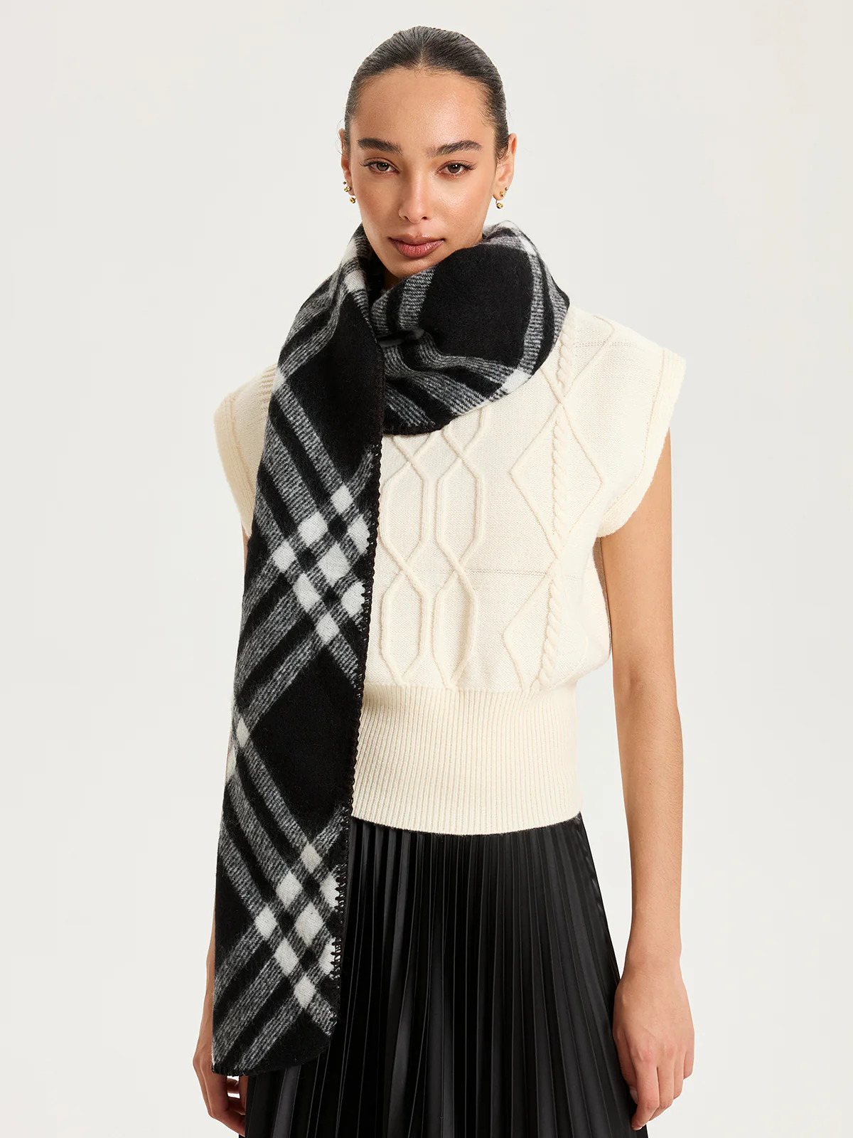 Plaid Faux Cashmere Scarf - Image 3