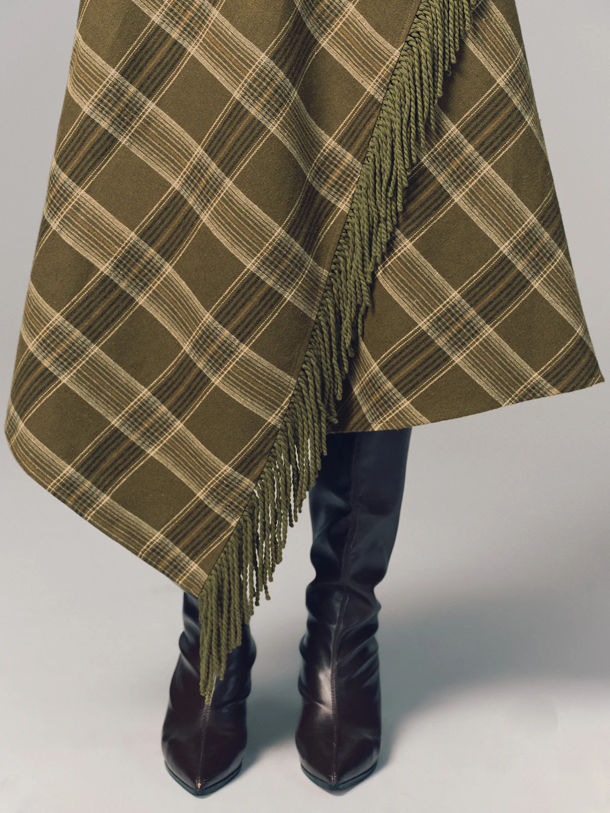 Plaid Fringe Sleeveless Cotton Maxi Dress - Image 4