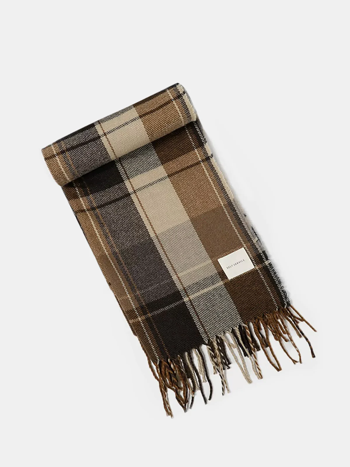 Plaid Fringed Winter Scarf - Image 4